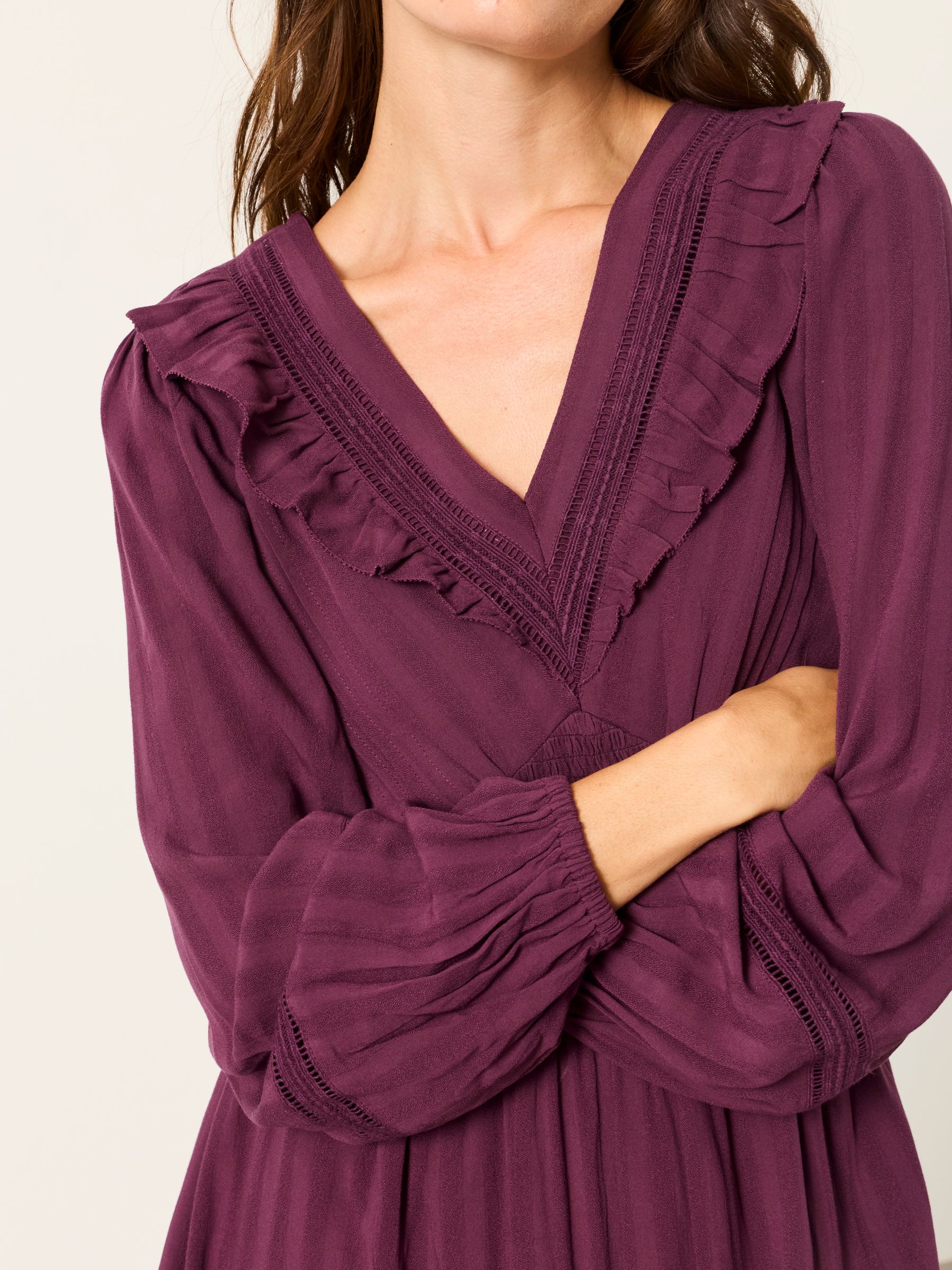 Pippa Purple Jacquard Dress - Image 3 of 6