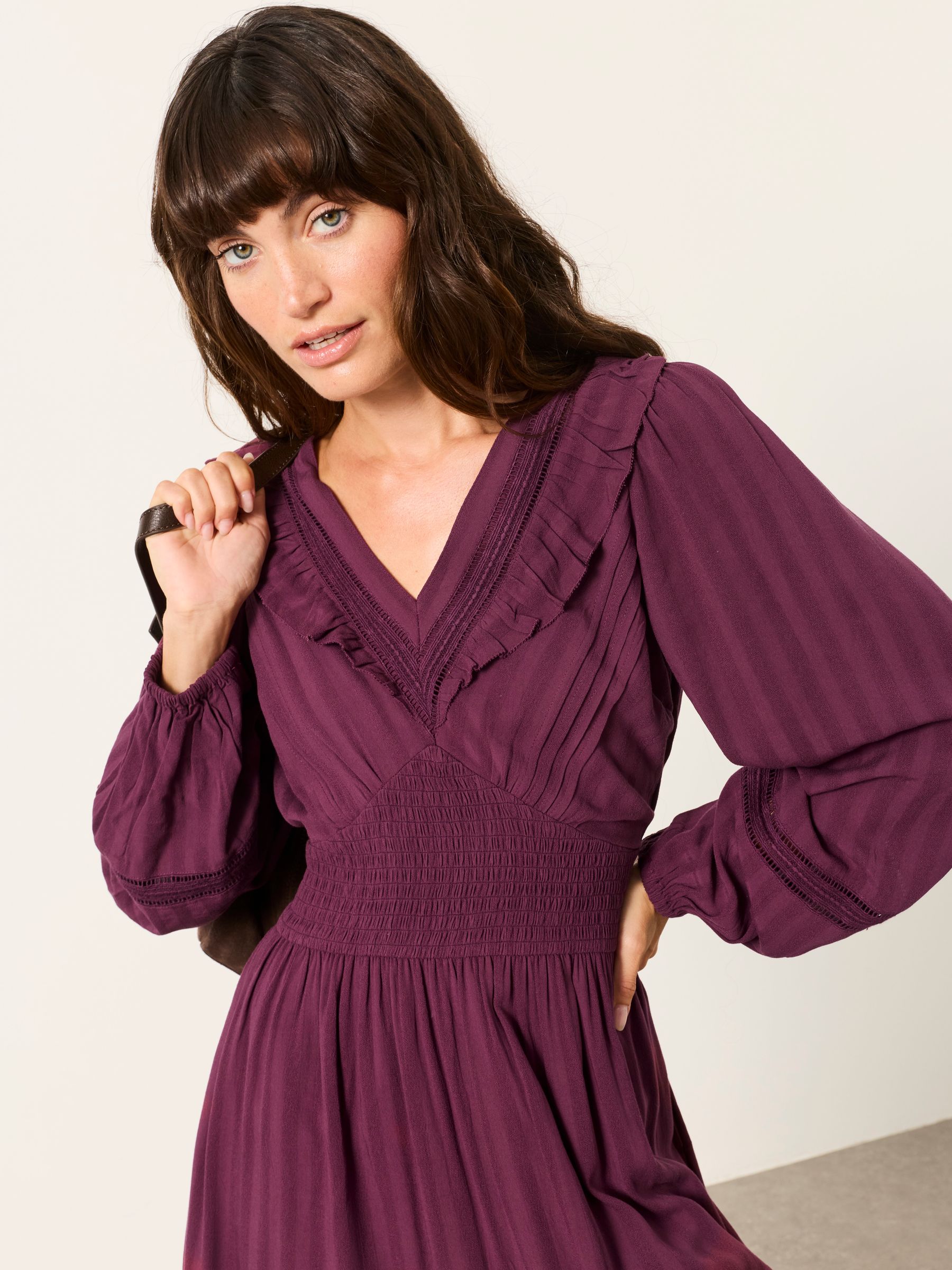 Pippa Purple Jacquard Dress - Image 4 of 6