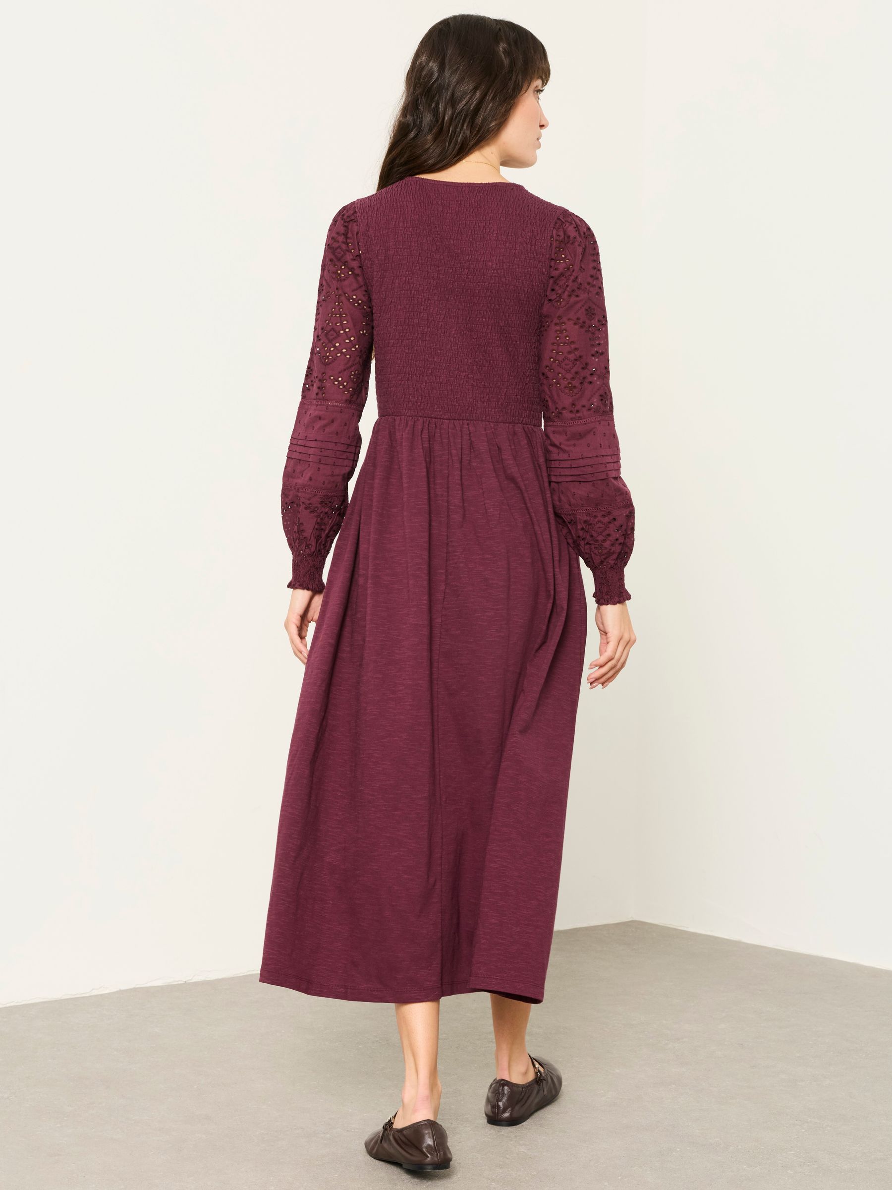 Demi Dark Purple Midi Jersey Dress - Image 2 of 5 Demi Dark Purple Midi Jersey Dress - Image 2 of 5