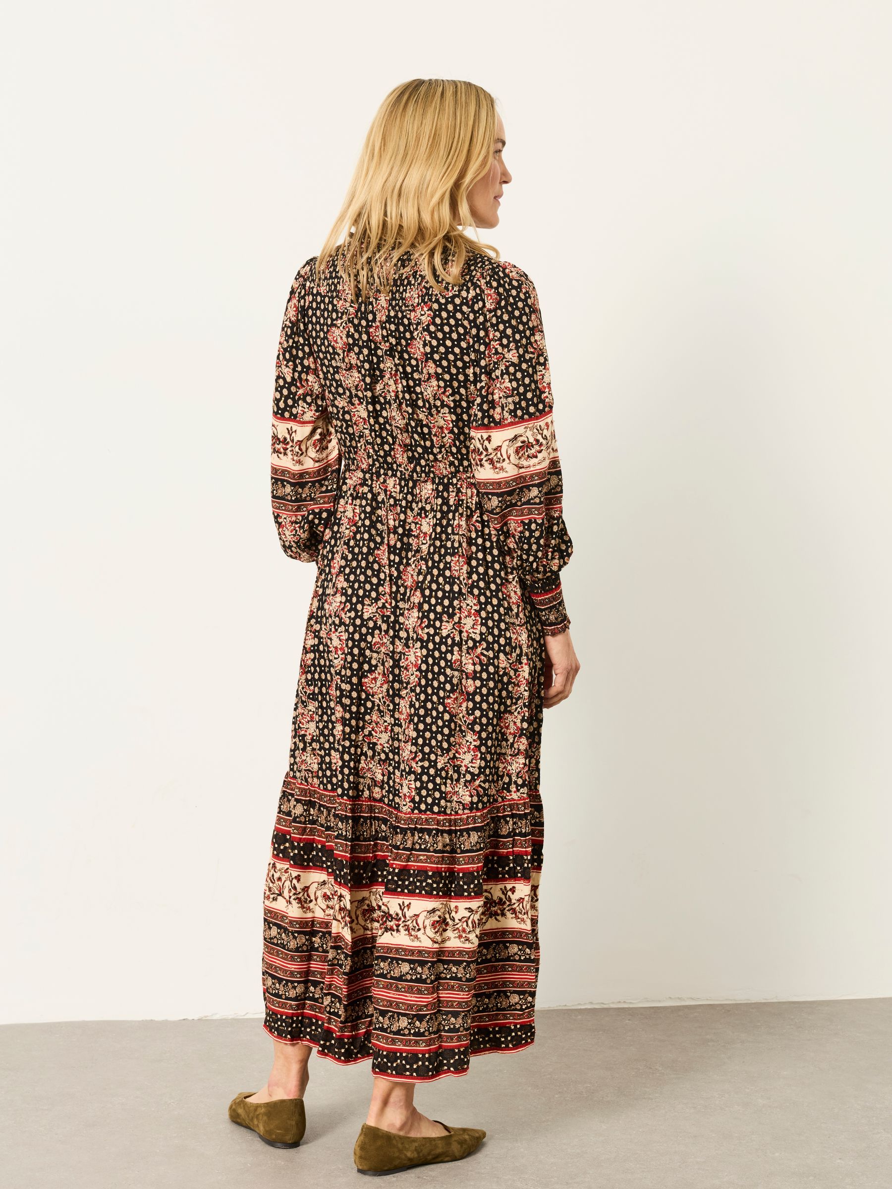 Isabella Black Floral Sparkle Maxi Dress - Image 2 of 6