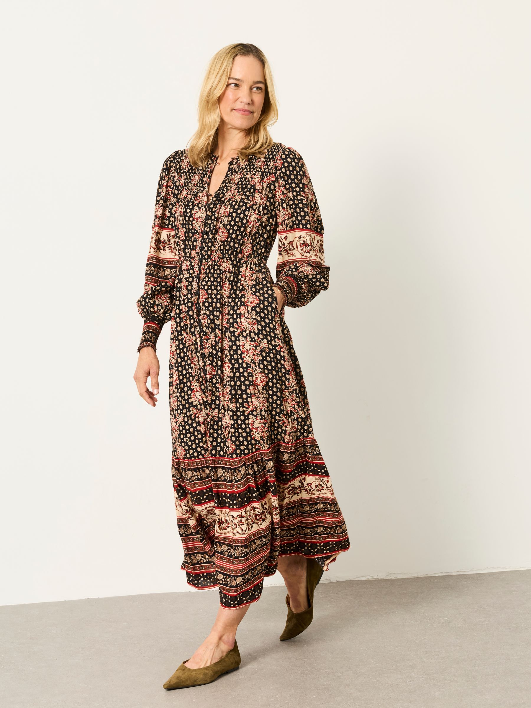 Isabella Black Floral Sparkle Maxi Dress - Image 4 of 6