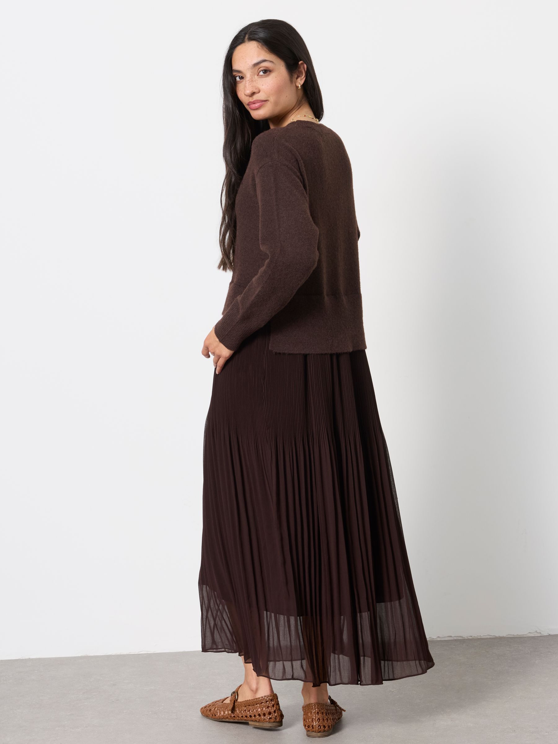 Chocolate Brown Sally 2 in 1 Midaxi Dress - Image 2 of 6 Chocolate Brown Sally 2 in 1 Midaxi Dress - Image 2 of 6