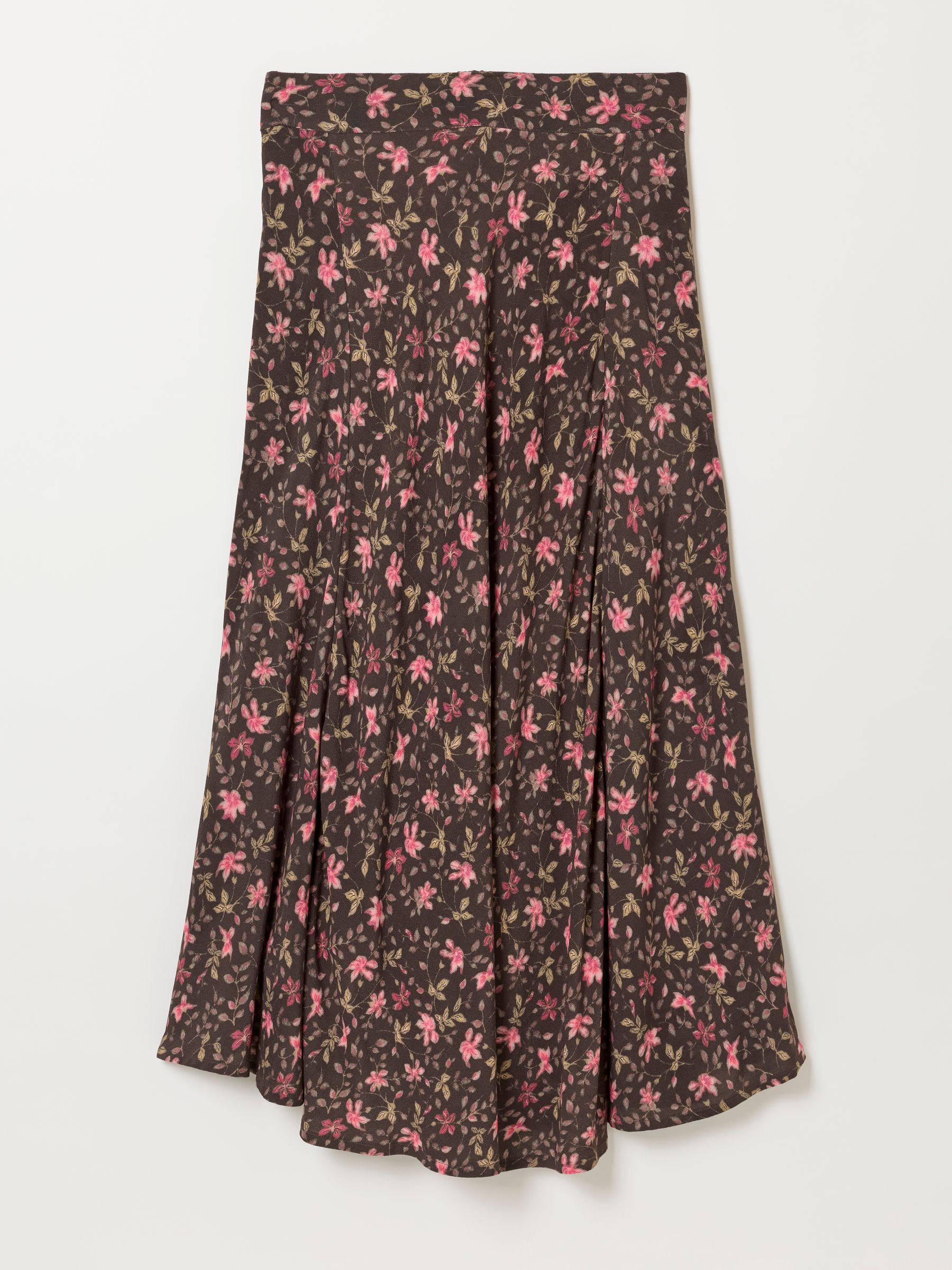 Sadie Brown Winter Floral Midi Skirt - Image 6 of 6