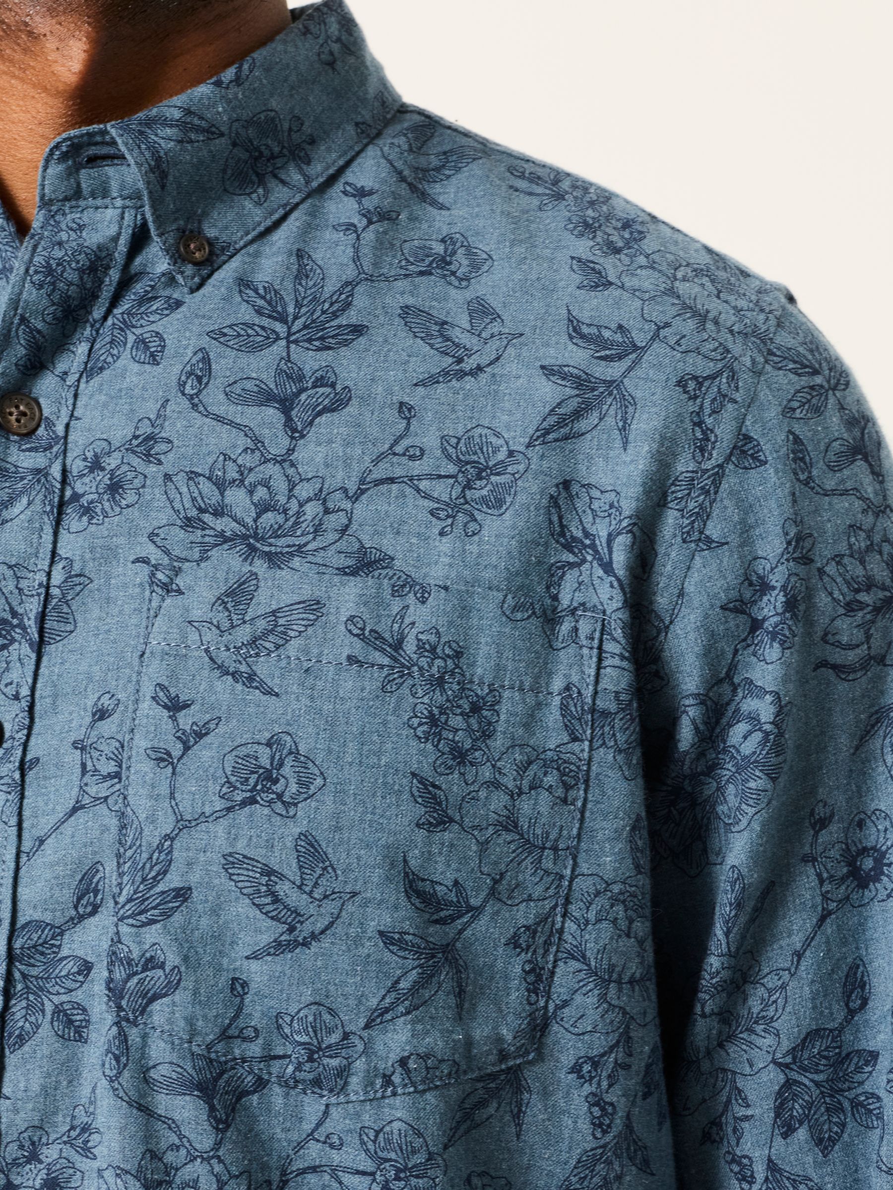 Blue Long Sleeve Forgotten Stories Botanic Print Shirt - Image 3 of 6