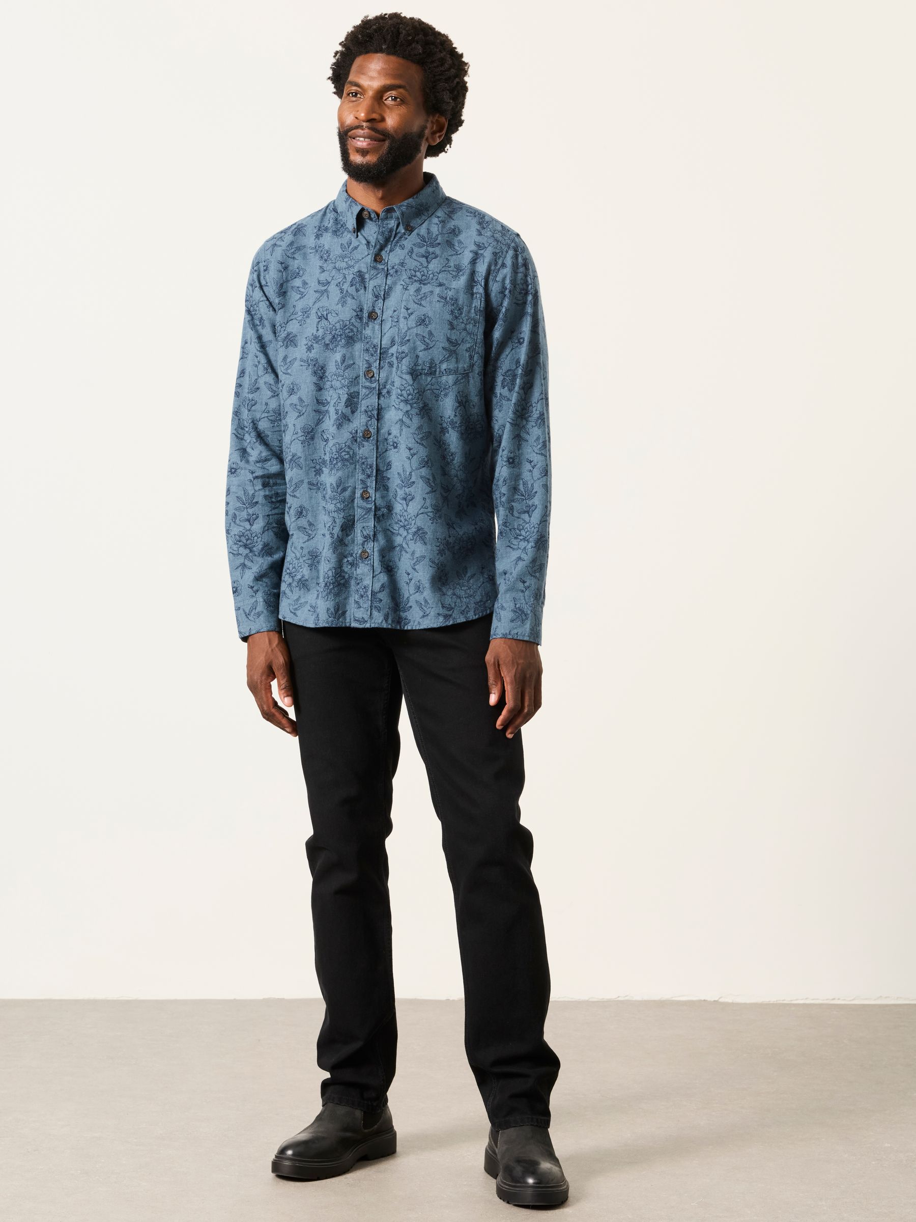 Blue Long Sleeve Forgotten Stories Botanic Print Shirt - Image 4 of 6