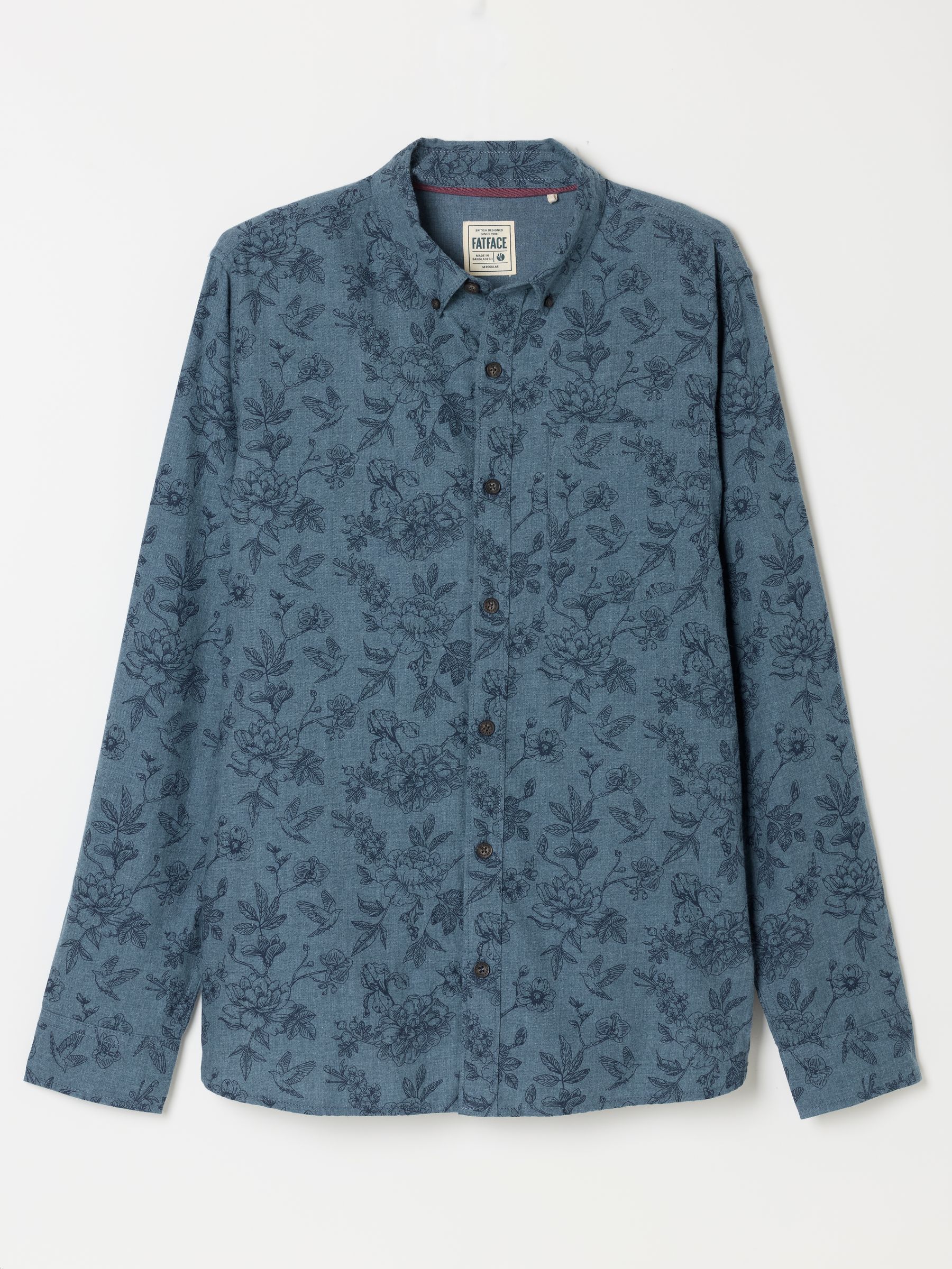 Blue Long Sleeve Forgotten Stories Botanic Print Shirt - Image 6 of 6