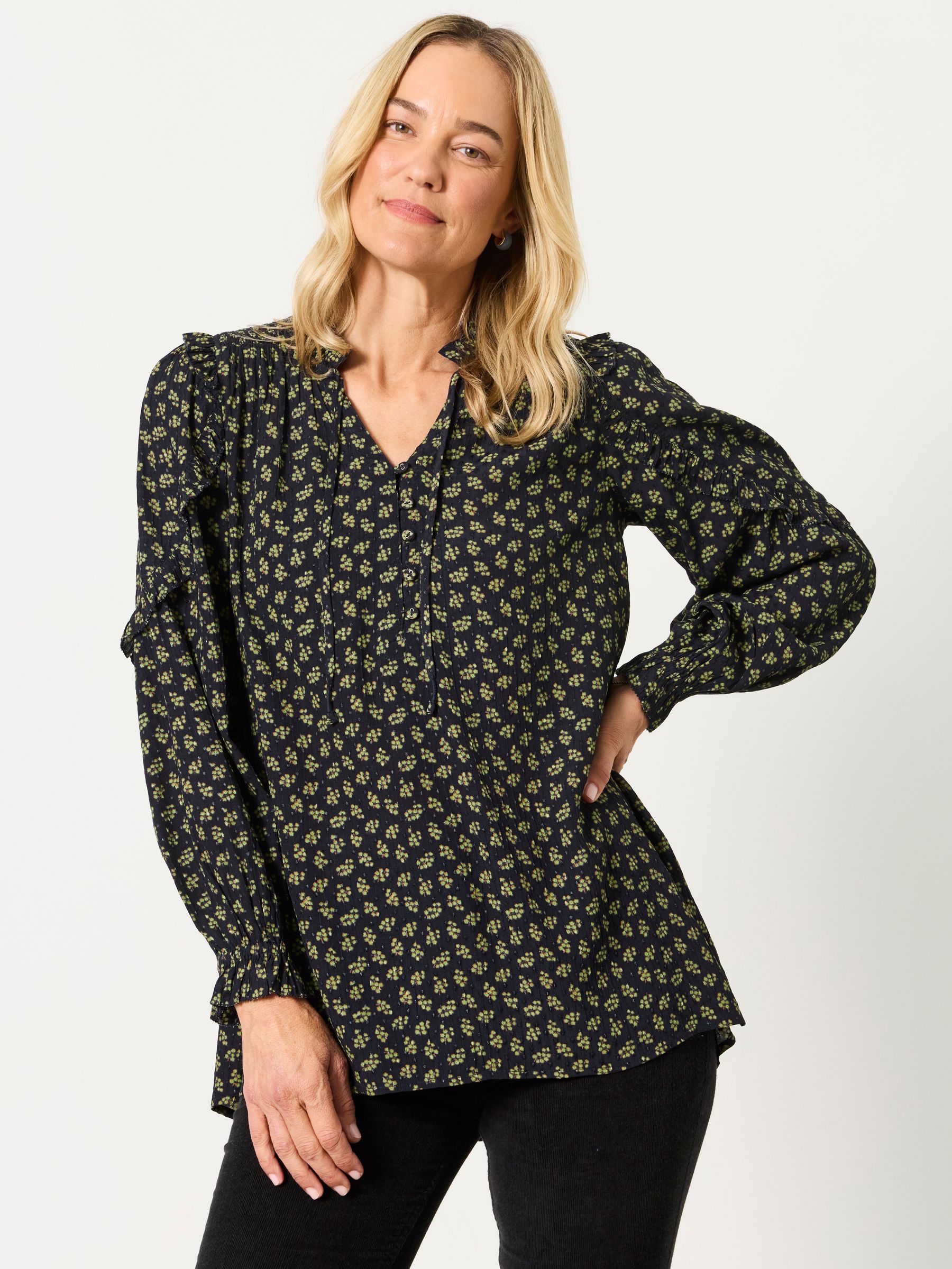 Eddie Navy Autumn Ditsy Tunic - Image 1 of 6