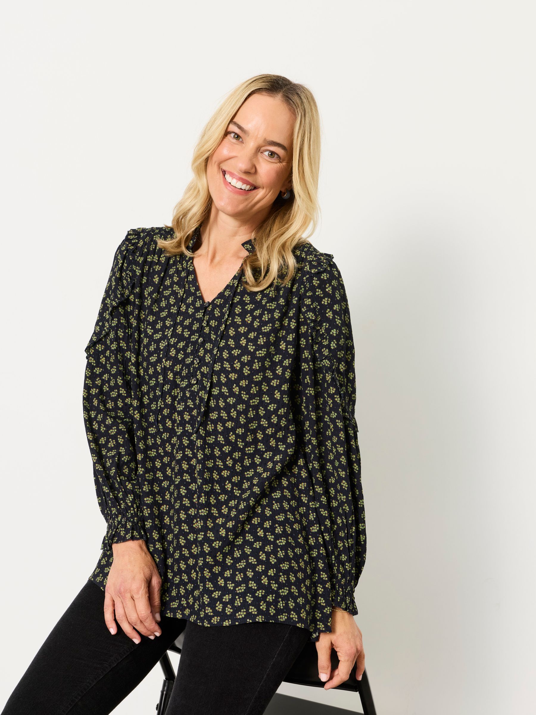 Eddie Navy Autumn Ditsy Tunic - Image 5 of 6