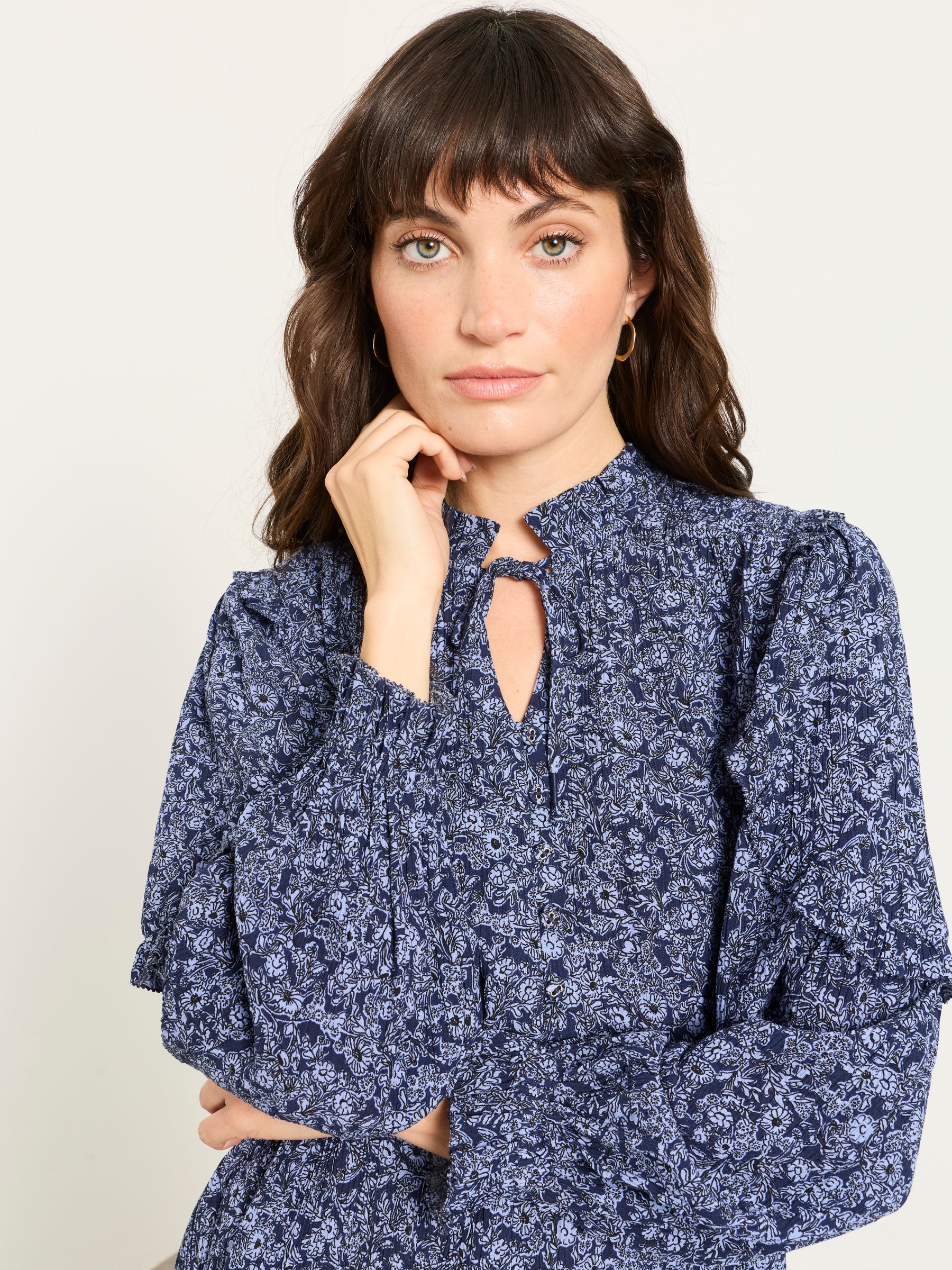 Eddie Blue 2 Tone Floral Tunic - Image 4 of 5