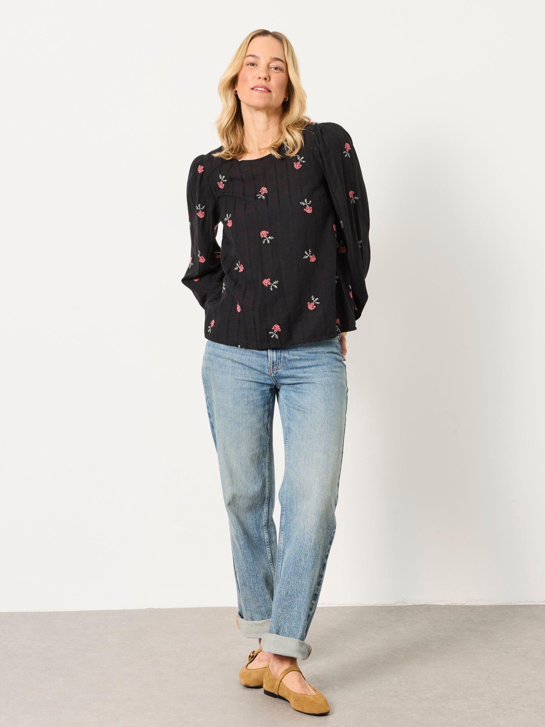 Sofia Black Embroidered Blouse - Image 4 of 6