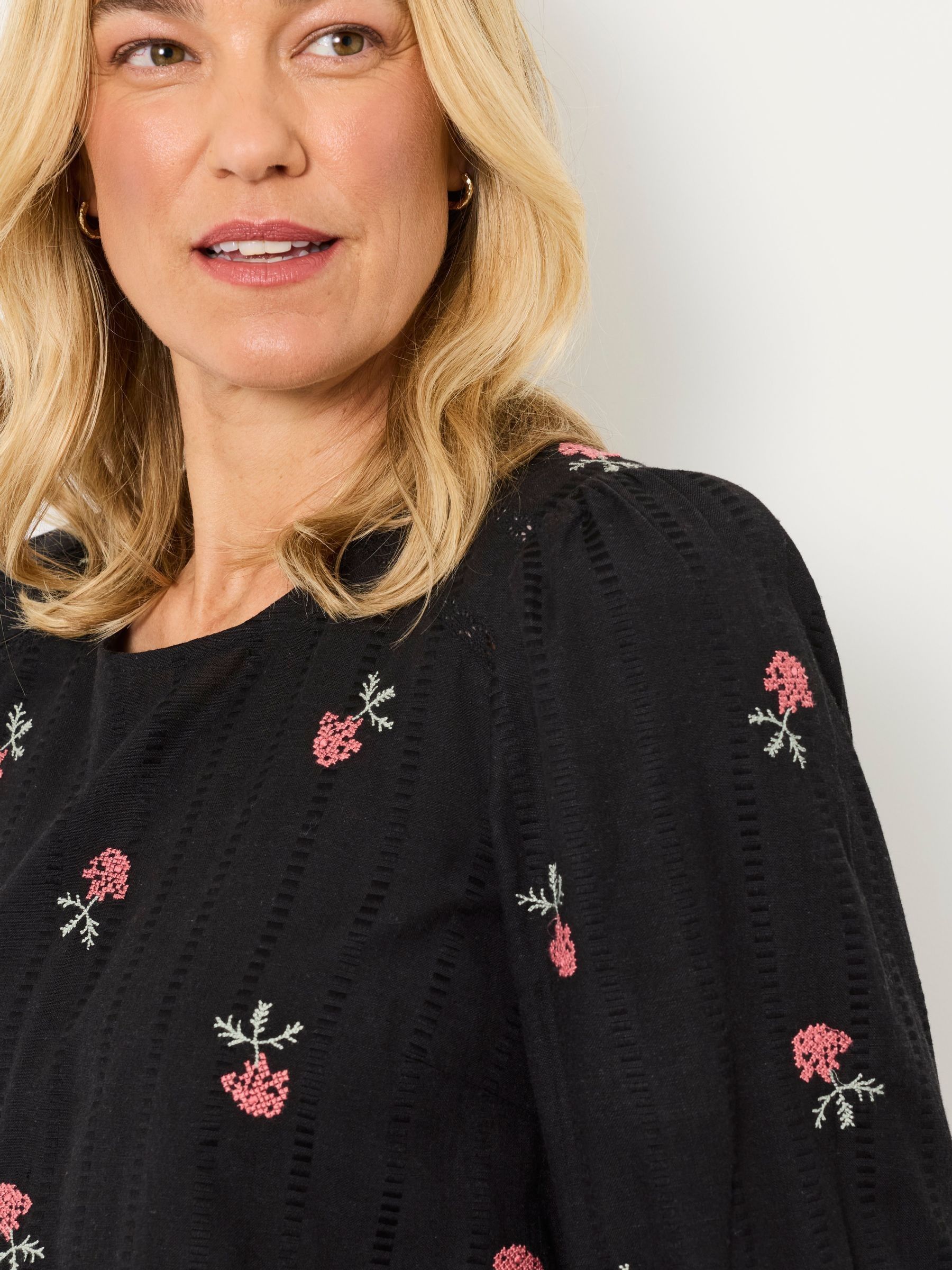 Sofia Black Embroidered Blouse - Image 5 of 6