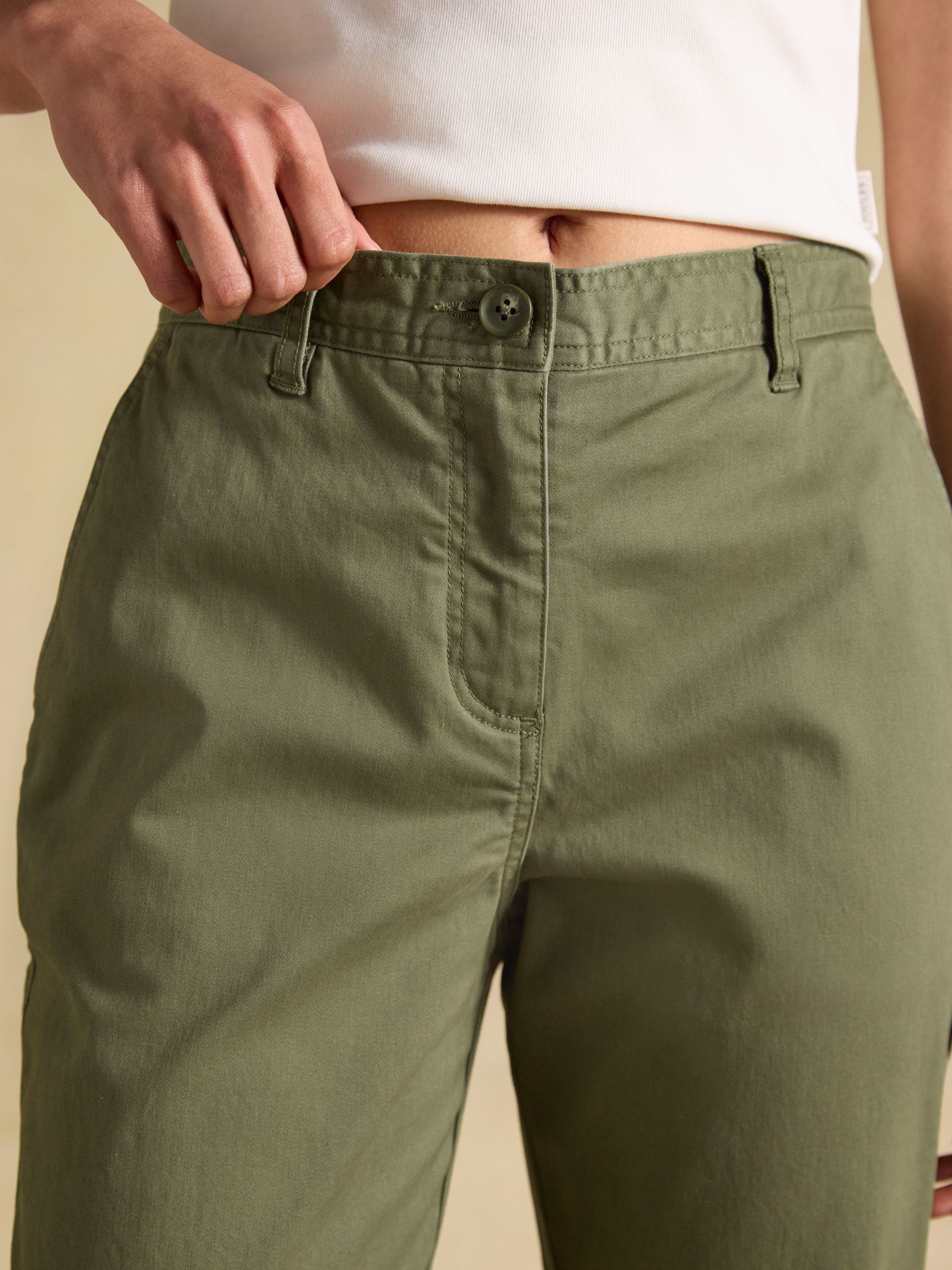 Khaki Green Slim Fit Chino Trouser With Elasticated Waist - Image 4 of 8