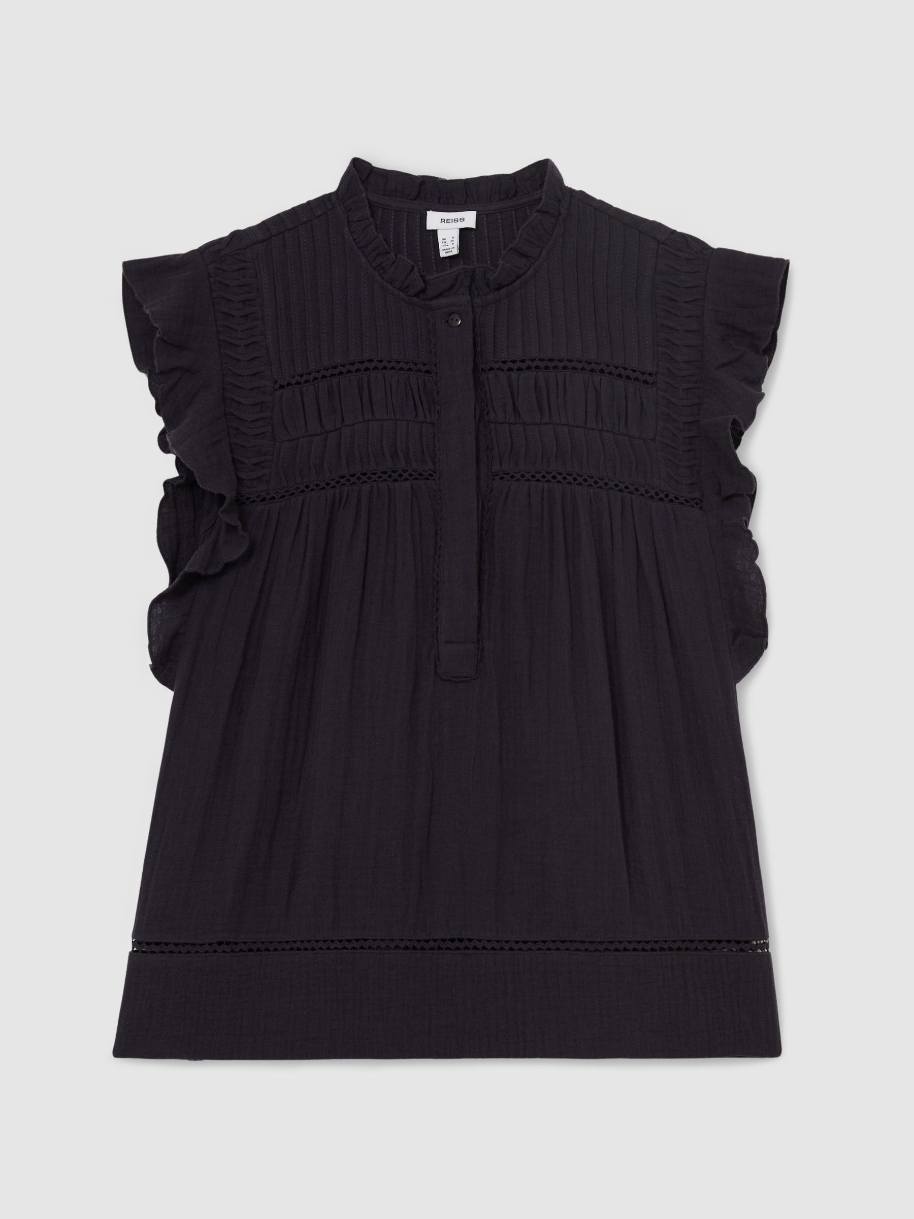 Cotton Cheesecloth Sleeveless Top in Navy - image 1