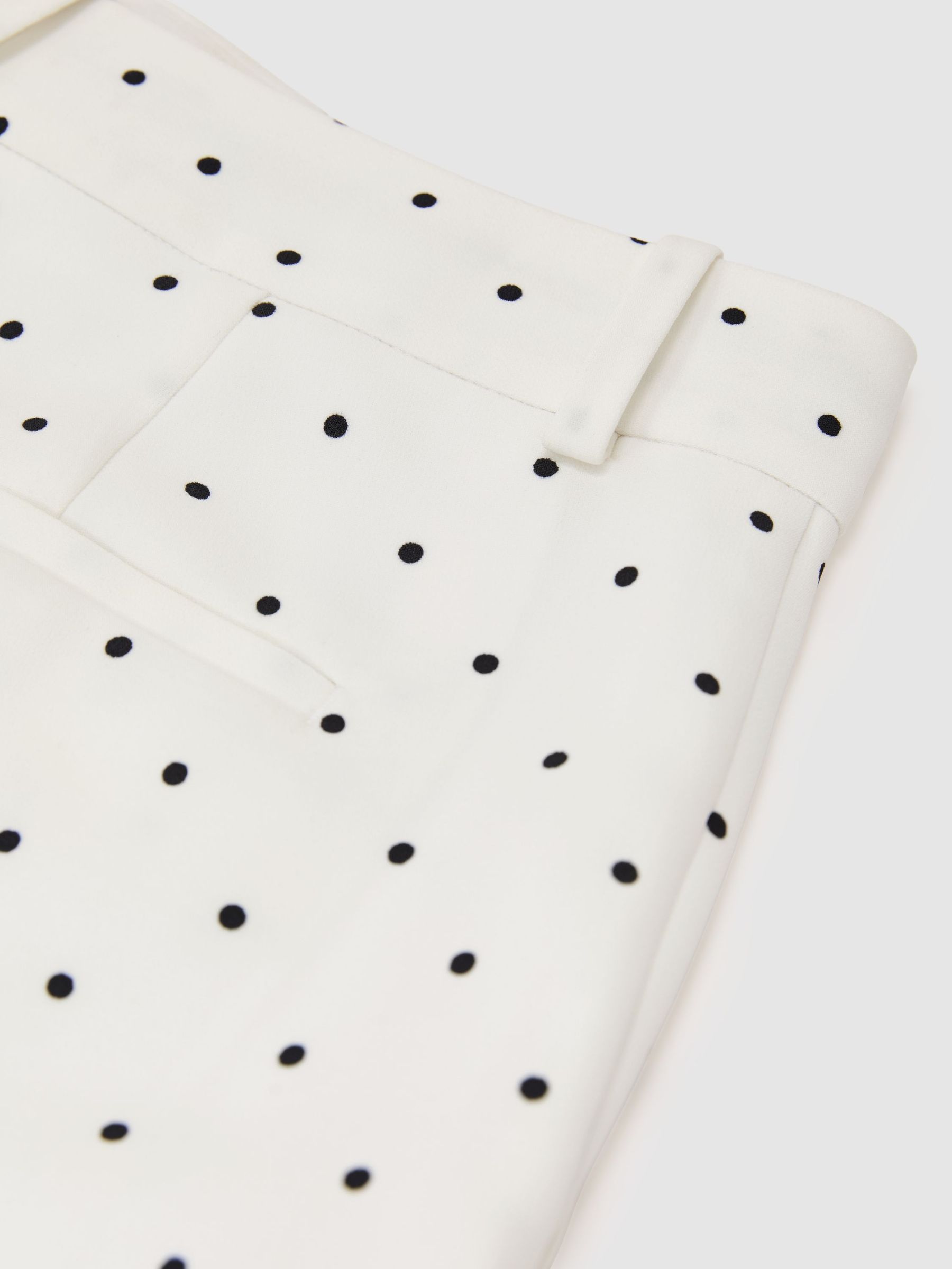 Polka-Dot Tailored Shorts in White/Navy - image 3