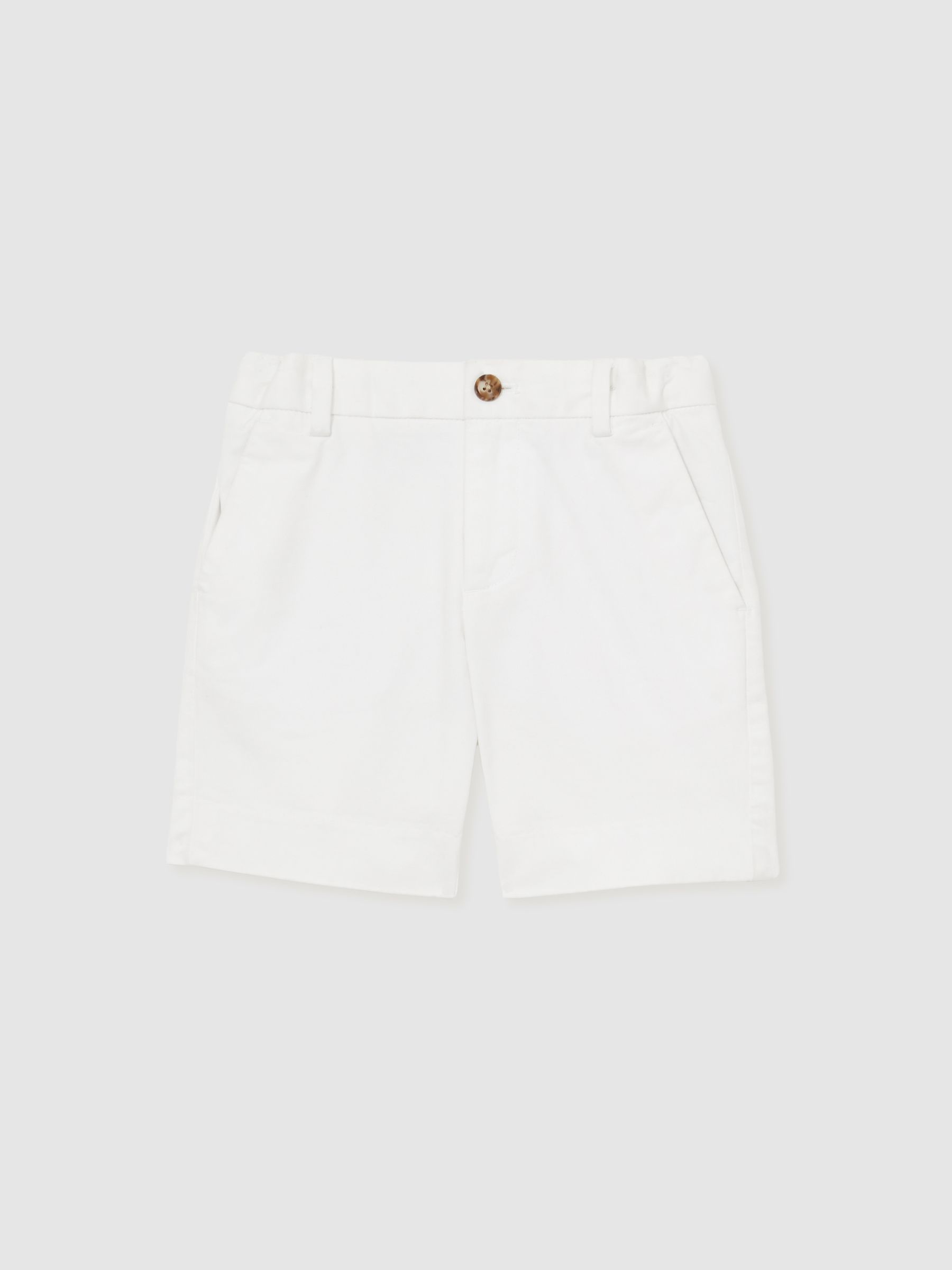 13-14 yrs Cotton Chino Shorts with Stretch in White - Image 2 of 4