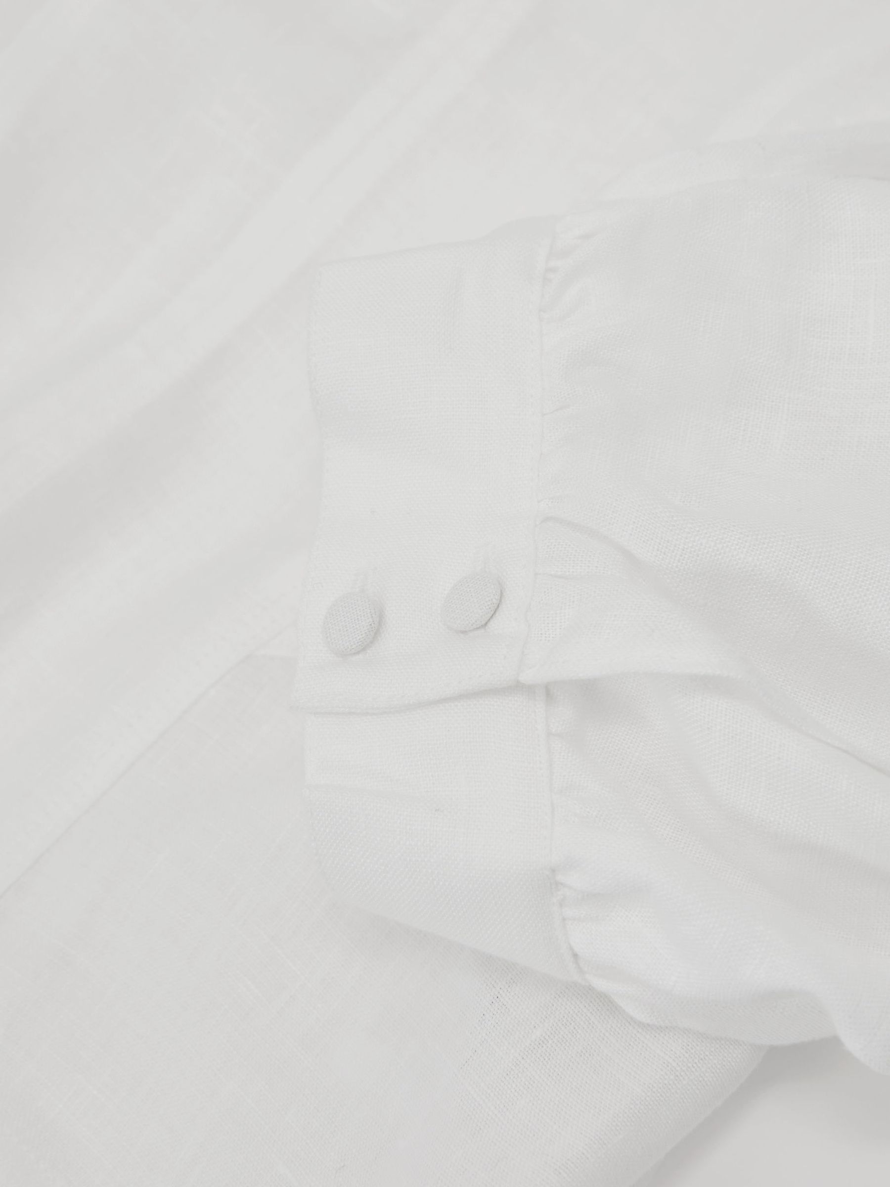 Linen Balloon-Sleeve Top in Ivory - image 3