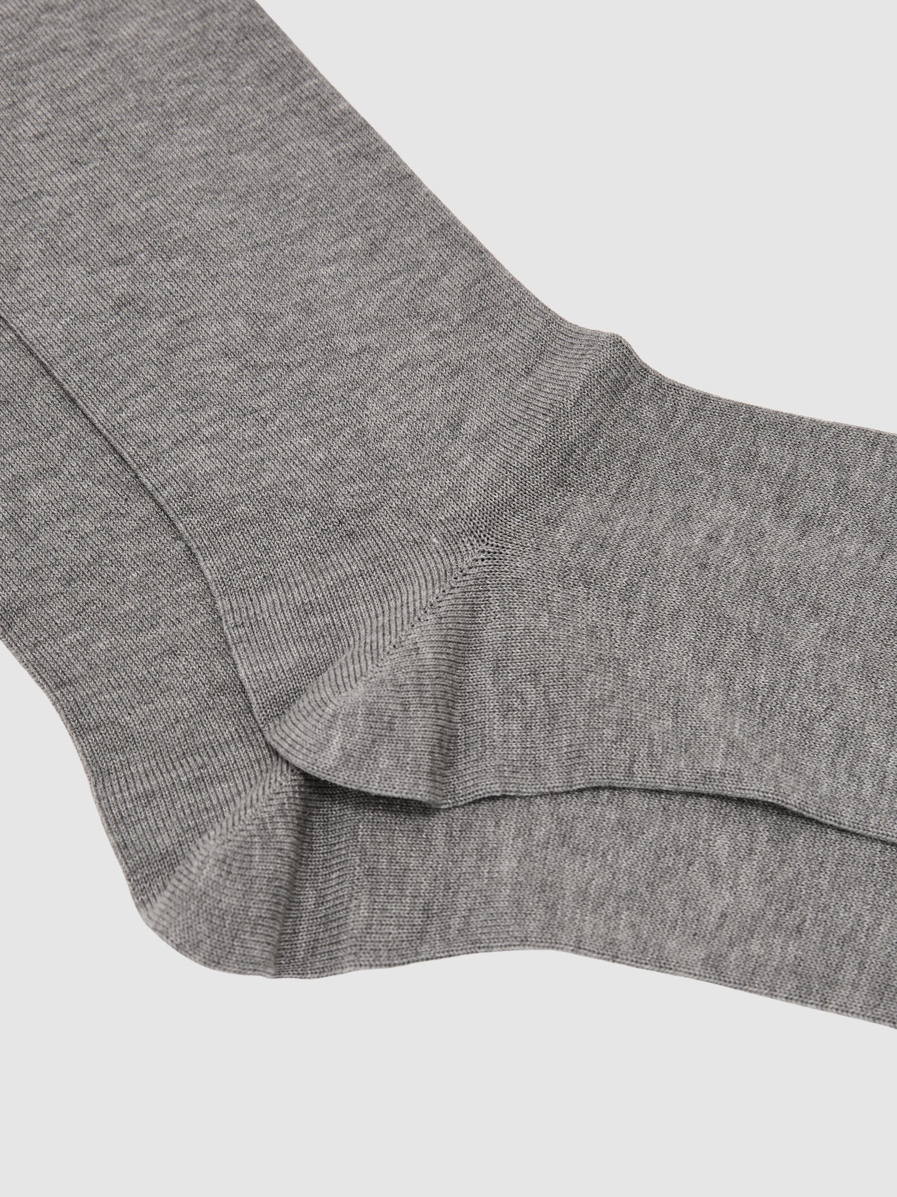 Cotton-Blend Script-Logo Socks in Grey - image 2