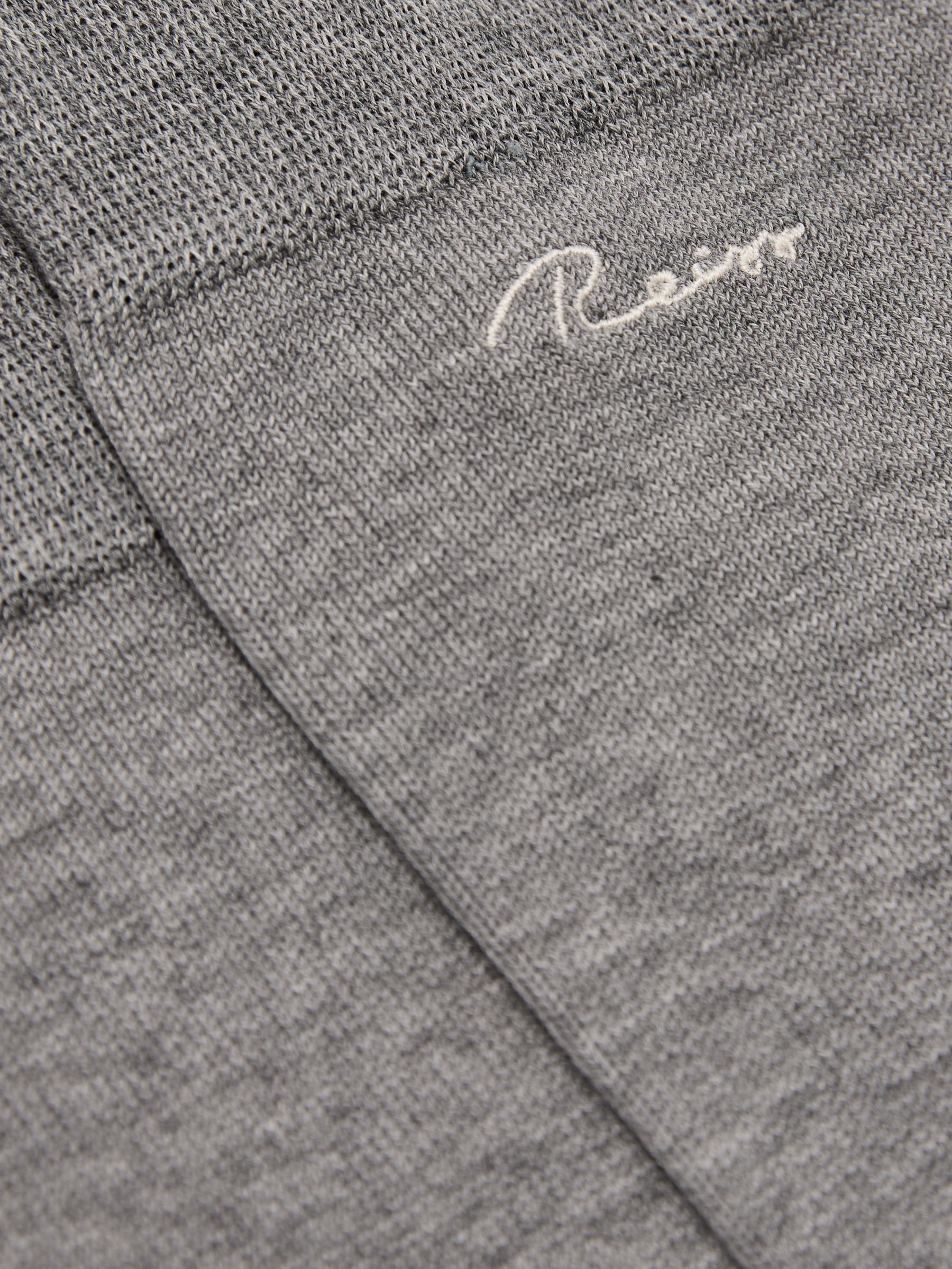 Cotton-Blend Script-Logo Socks in Grey - image 1