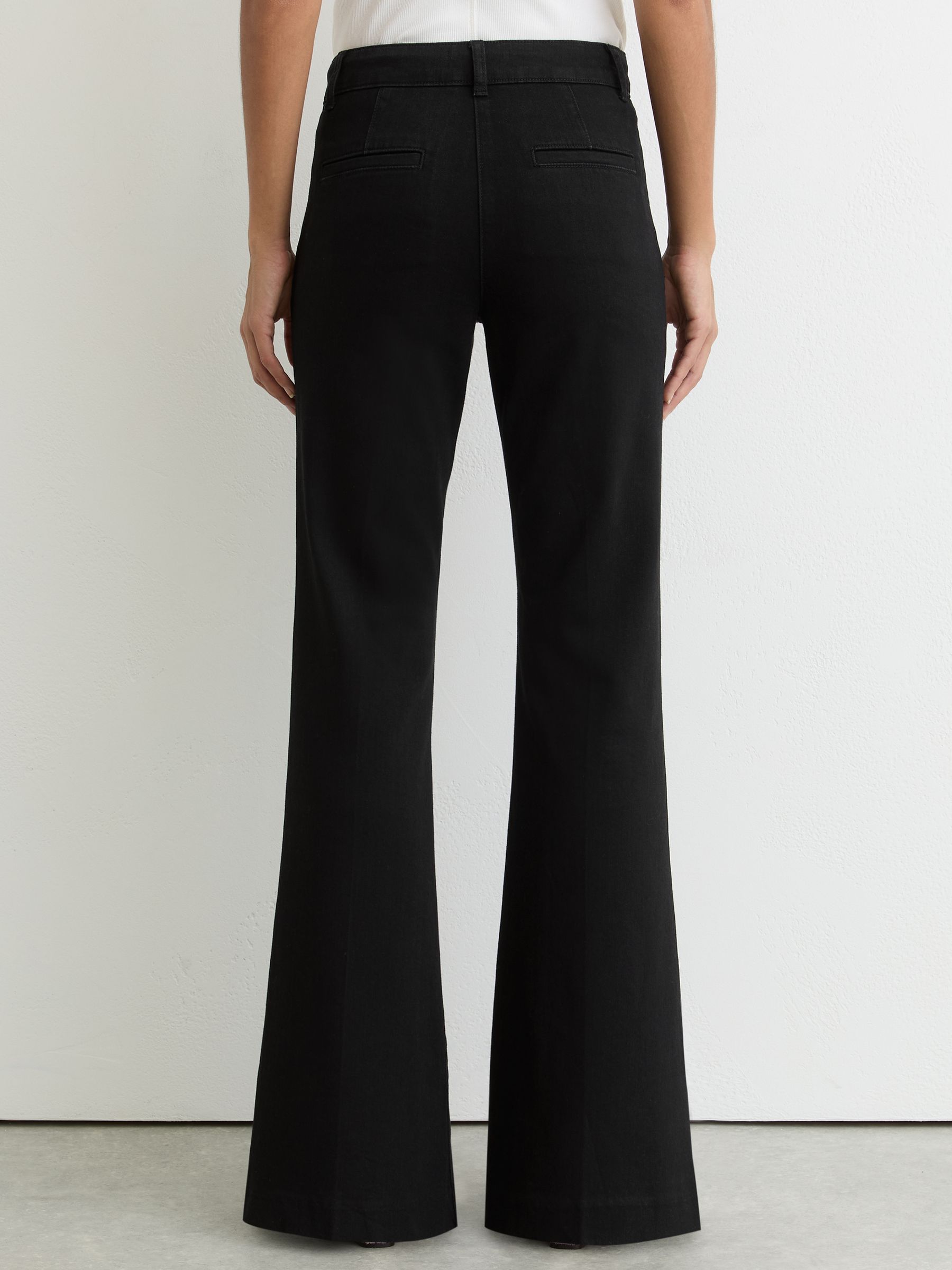 Button-Detail High-Rise Flared Jeans in Black - image 4