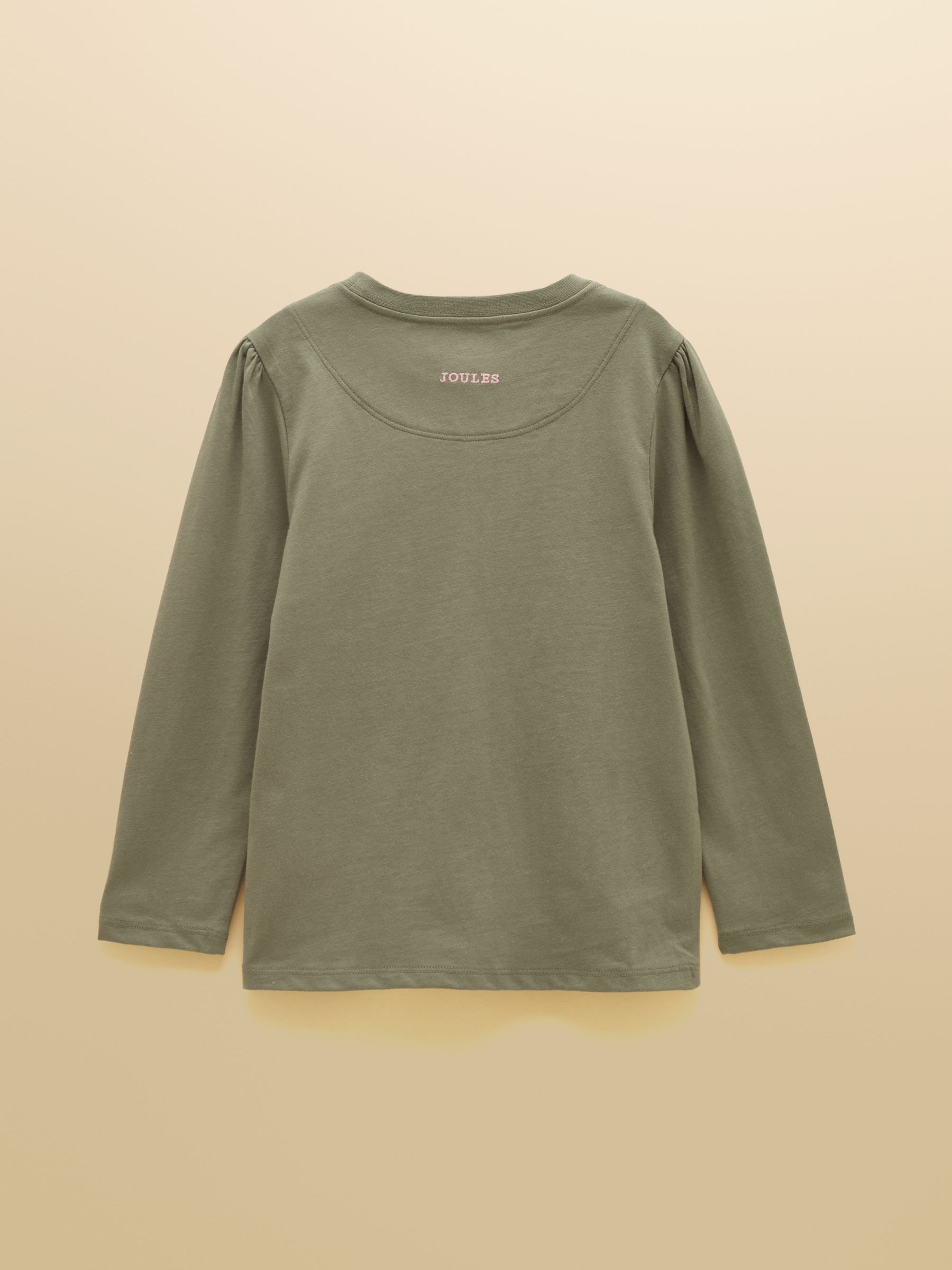 Girls' Ava Khaki Green Applique Long Sleeve Top - Image 2 of 5