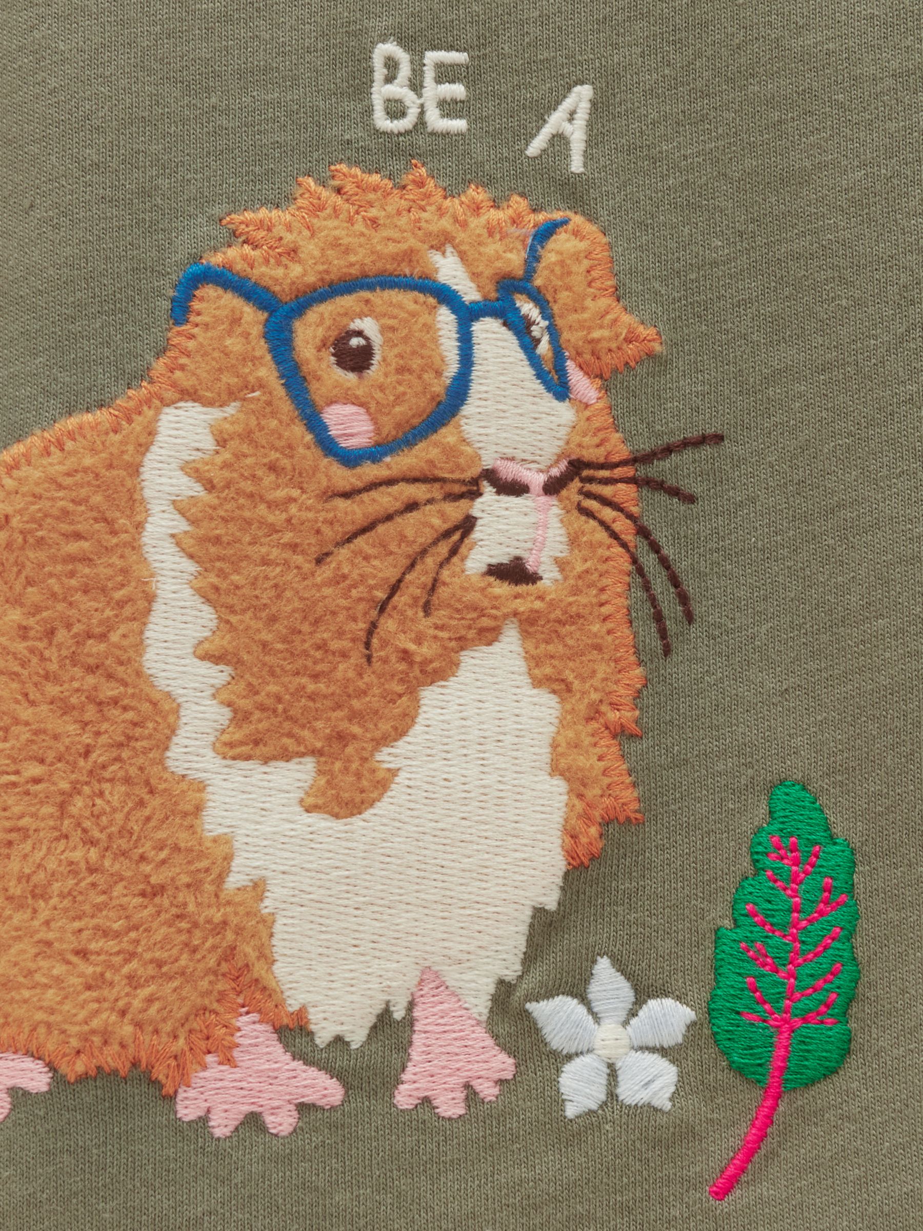Girls' Ava Khaki Green Applique Long Sleeve Top - Image 3 of 5