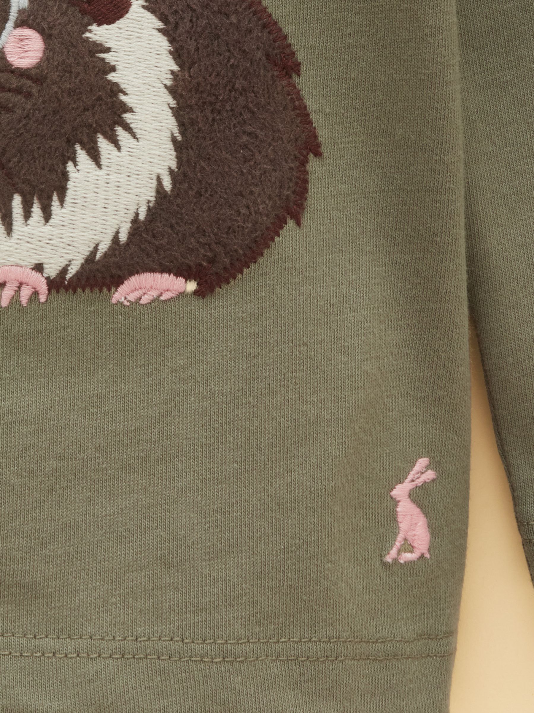 Girls' Ava Khaki Green Applique Long Sleeve Top - Image 5 of 5