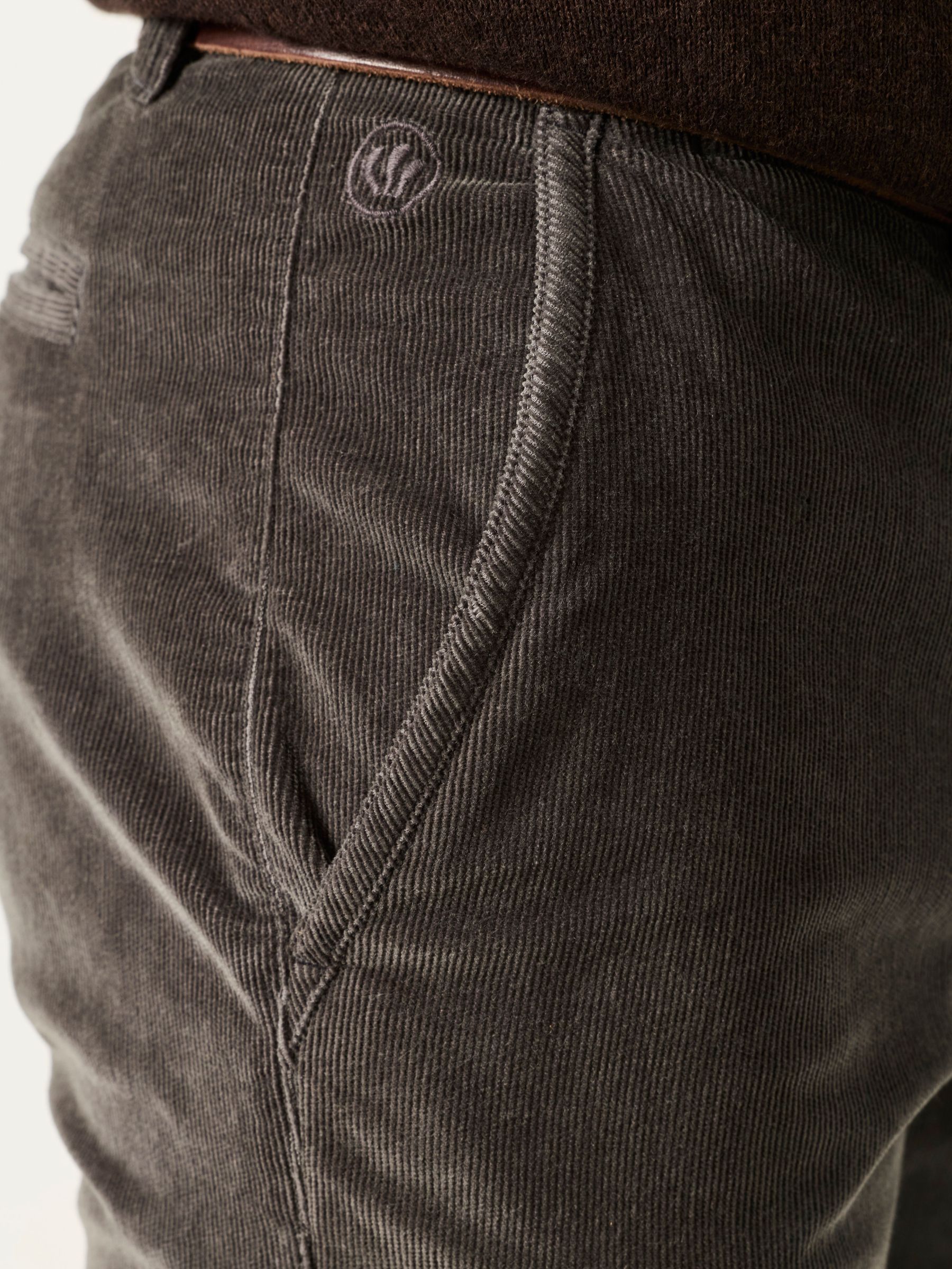 Charcoal Grey Cord Straight Fit Trousers - Image 2 of 5
