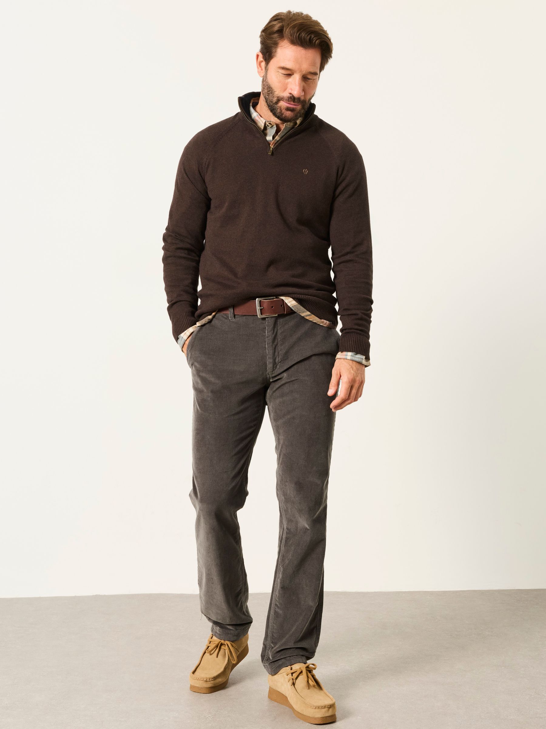 Charcoal Grey Cord Straight Fit Trousers - Image 4 of 5