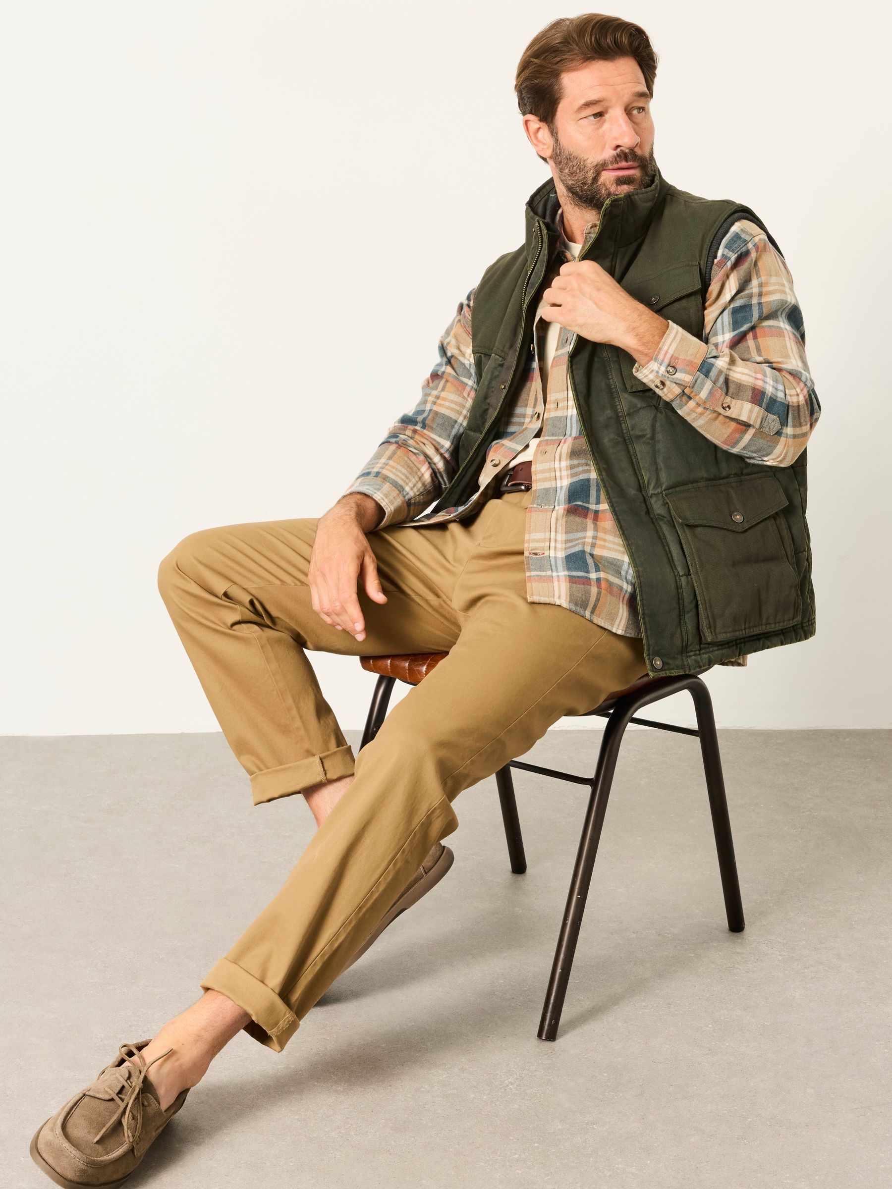 Bosbury Stone Tailored Fit Smart Chino Trousers - Image 3 of 6