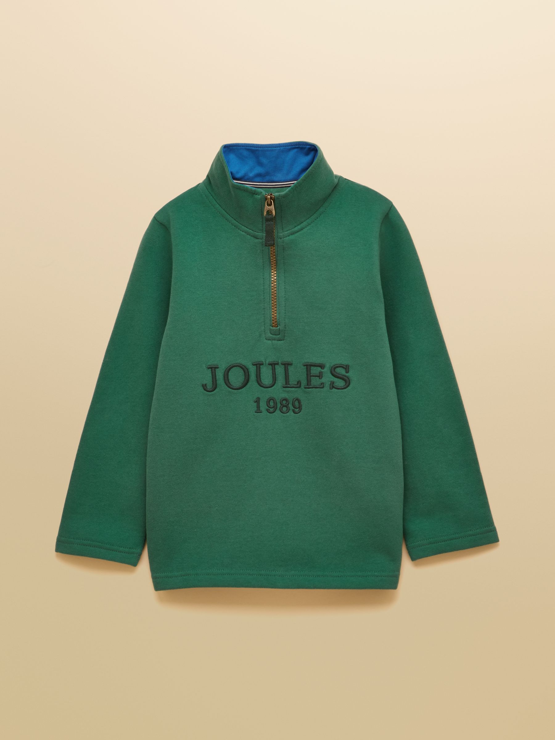Green Kids' Branded Quarter Zip Sweat - Image 1 of 5
