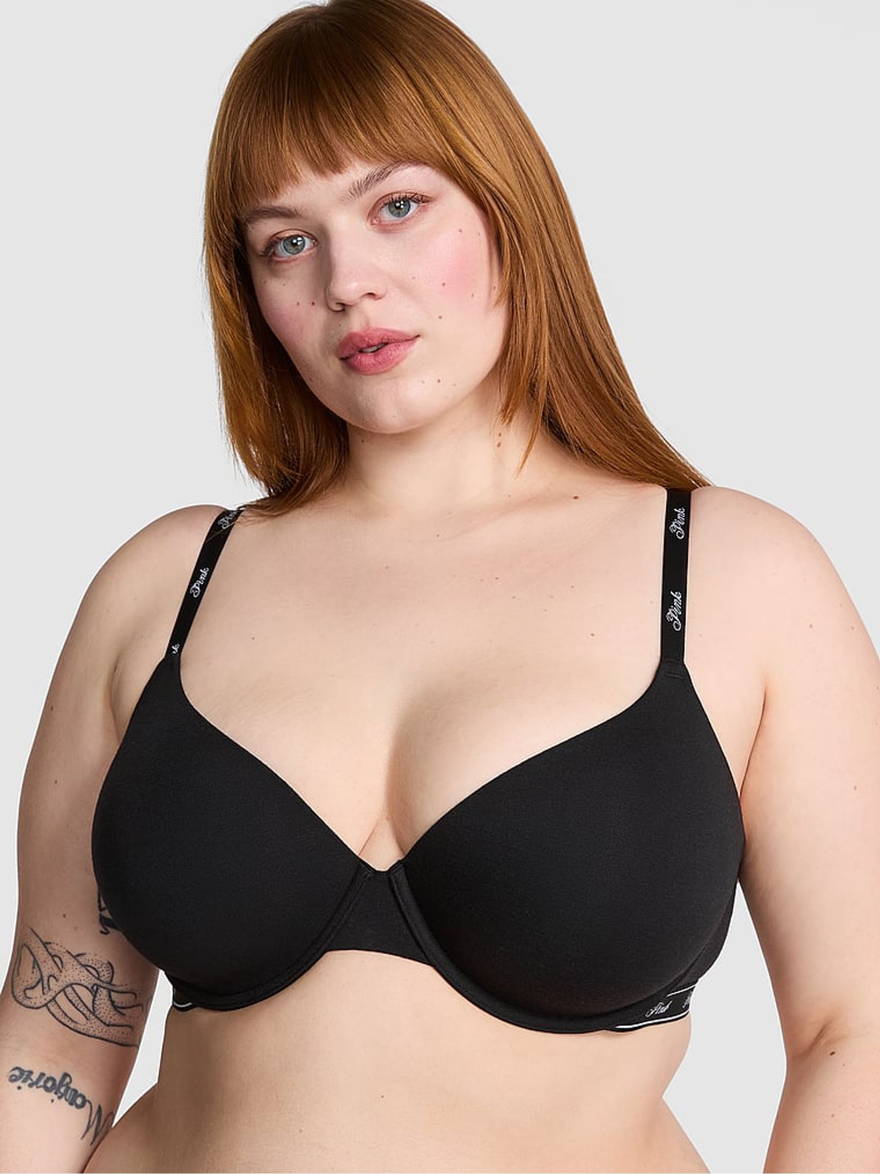 Black Lightly Lined Logo Bra - Image 1 of 2