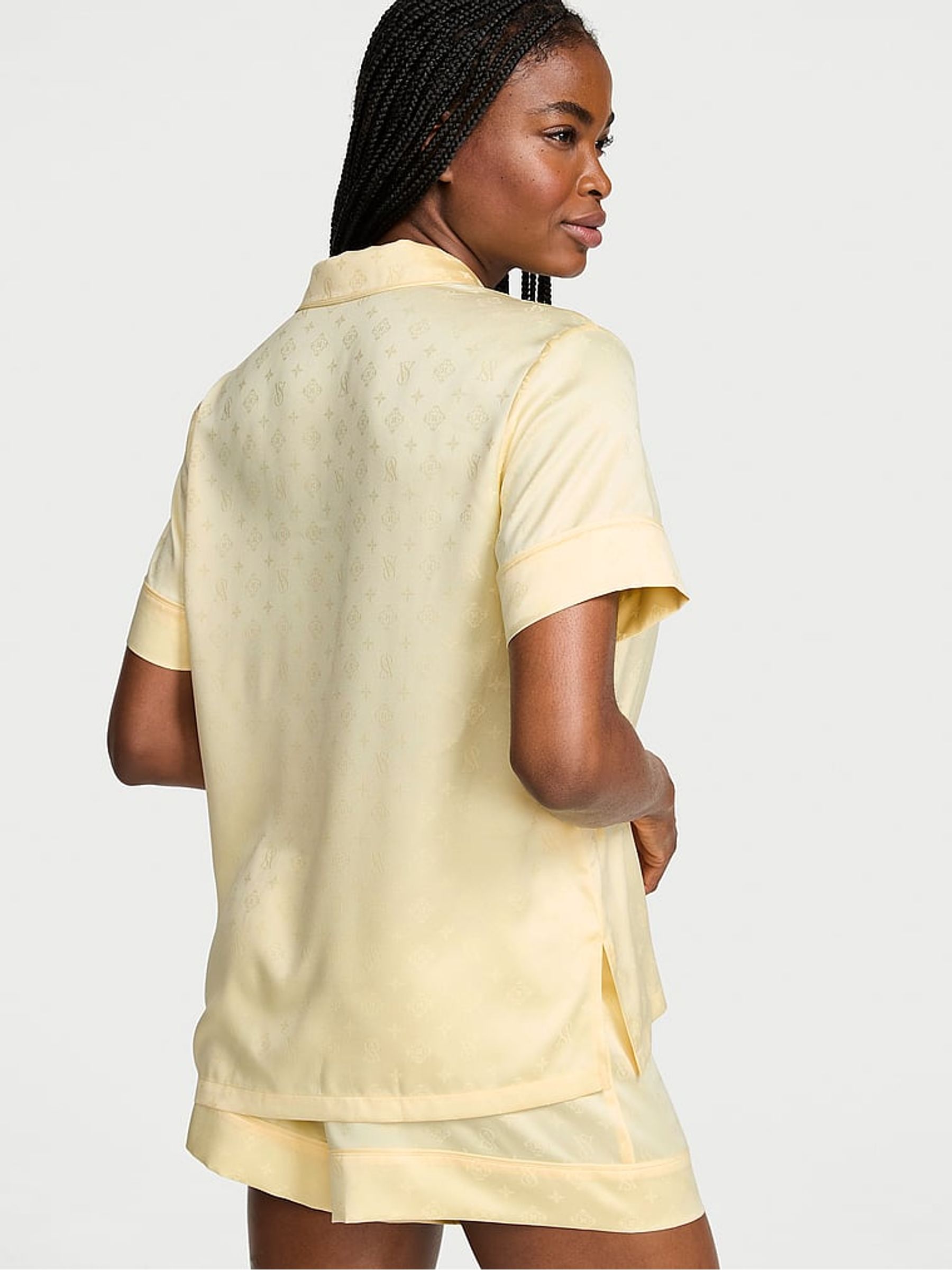 Sunny Honey Yellow Satin Short Pyjamas Set - Image 2 of 3