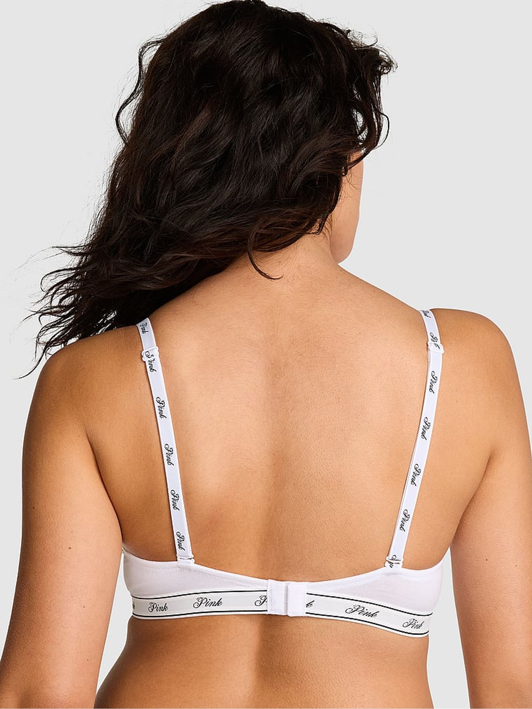 White Lightly Lined Logo Bra - Image 2 of 2