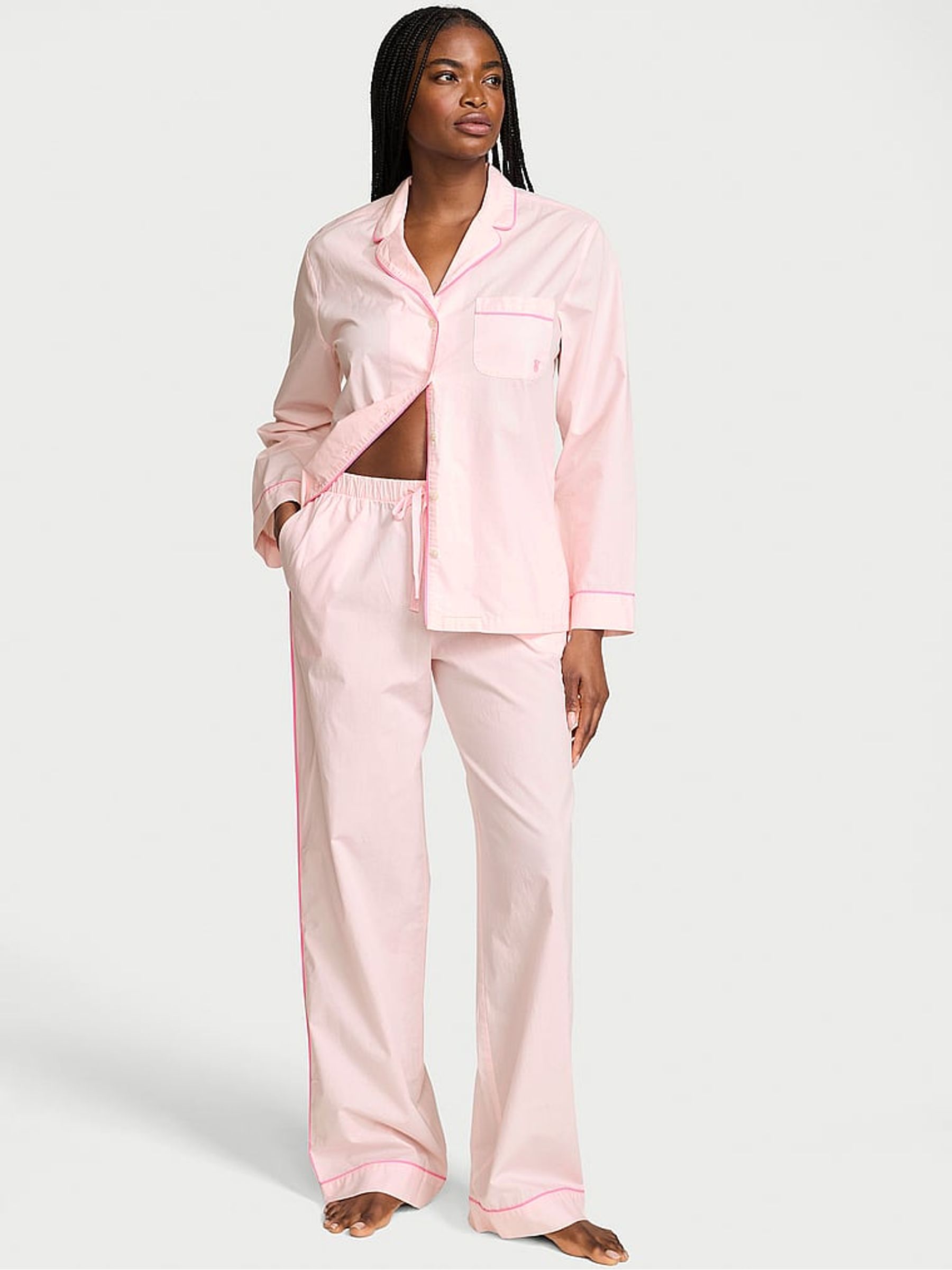 Angel Pink Heritage Cotton Long Pyjama Set - Image 1 of 2