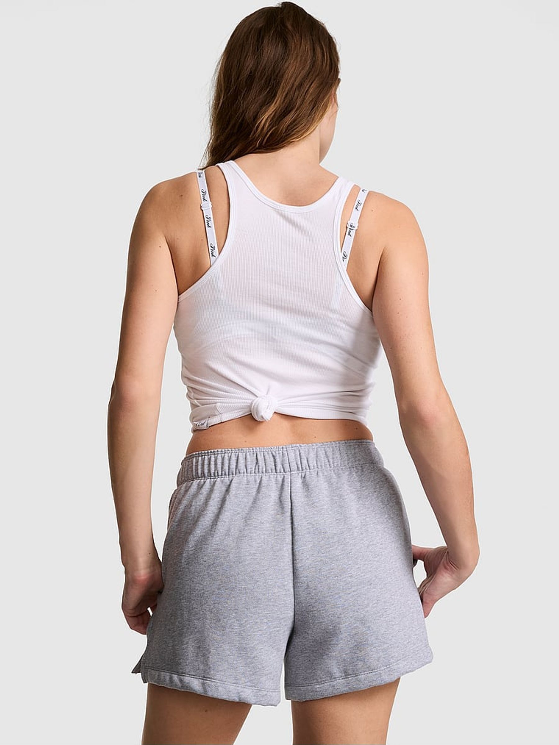 Medium Heather Grey Fleece Shorts - Image 2 of 2 Medium Heather Grey Fleece Shorts - Image 2 of 2