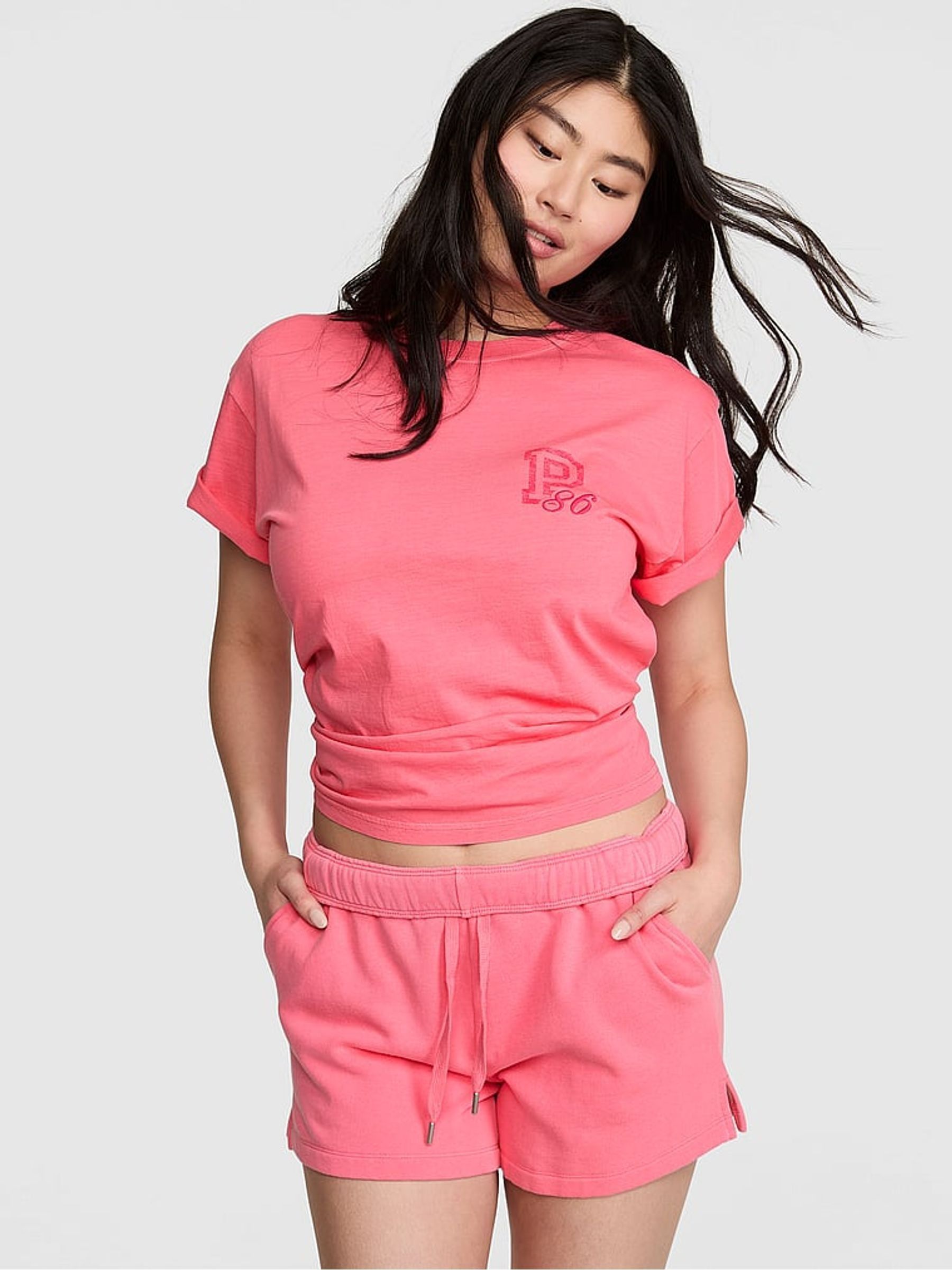 Vivid Pink Fleece Shorts - Image 1 of 2