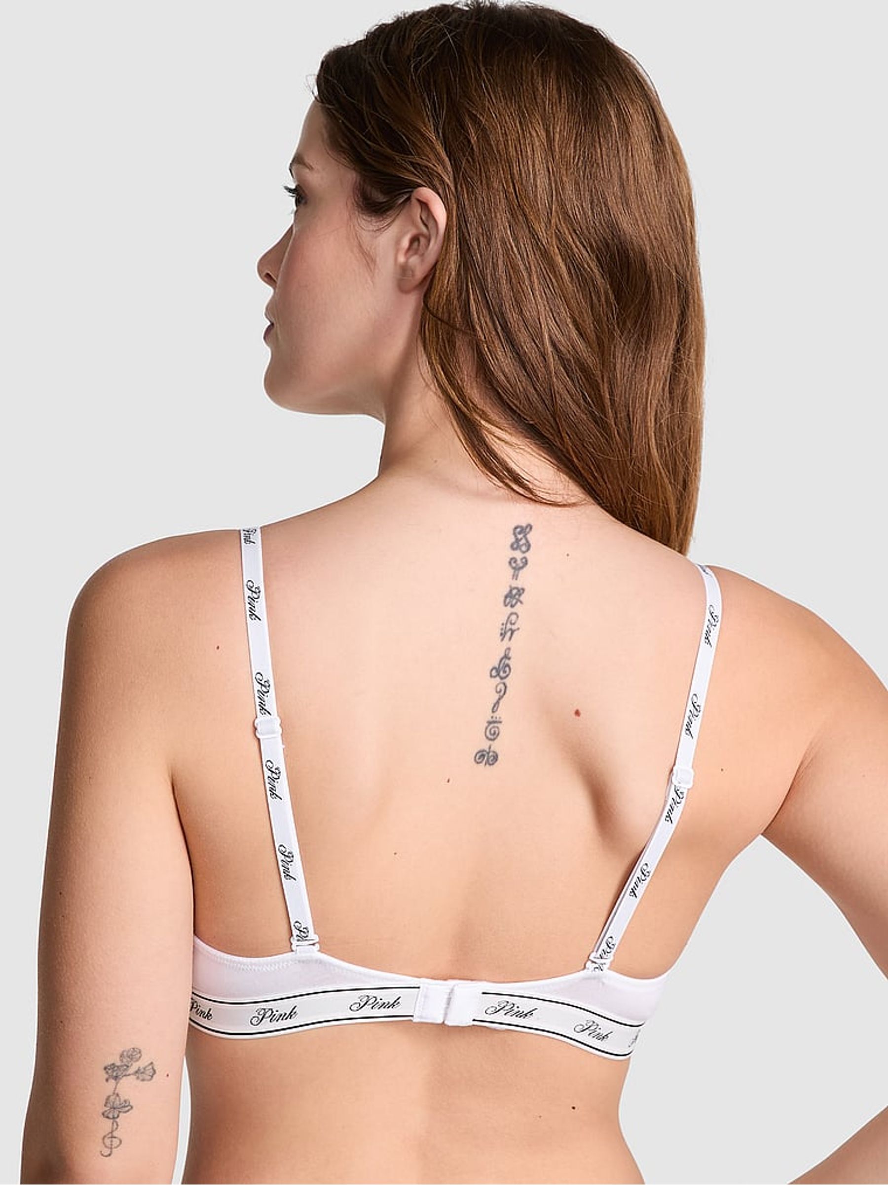 White Push Up Logo Bra - Image 2 of 2