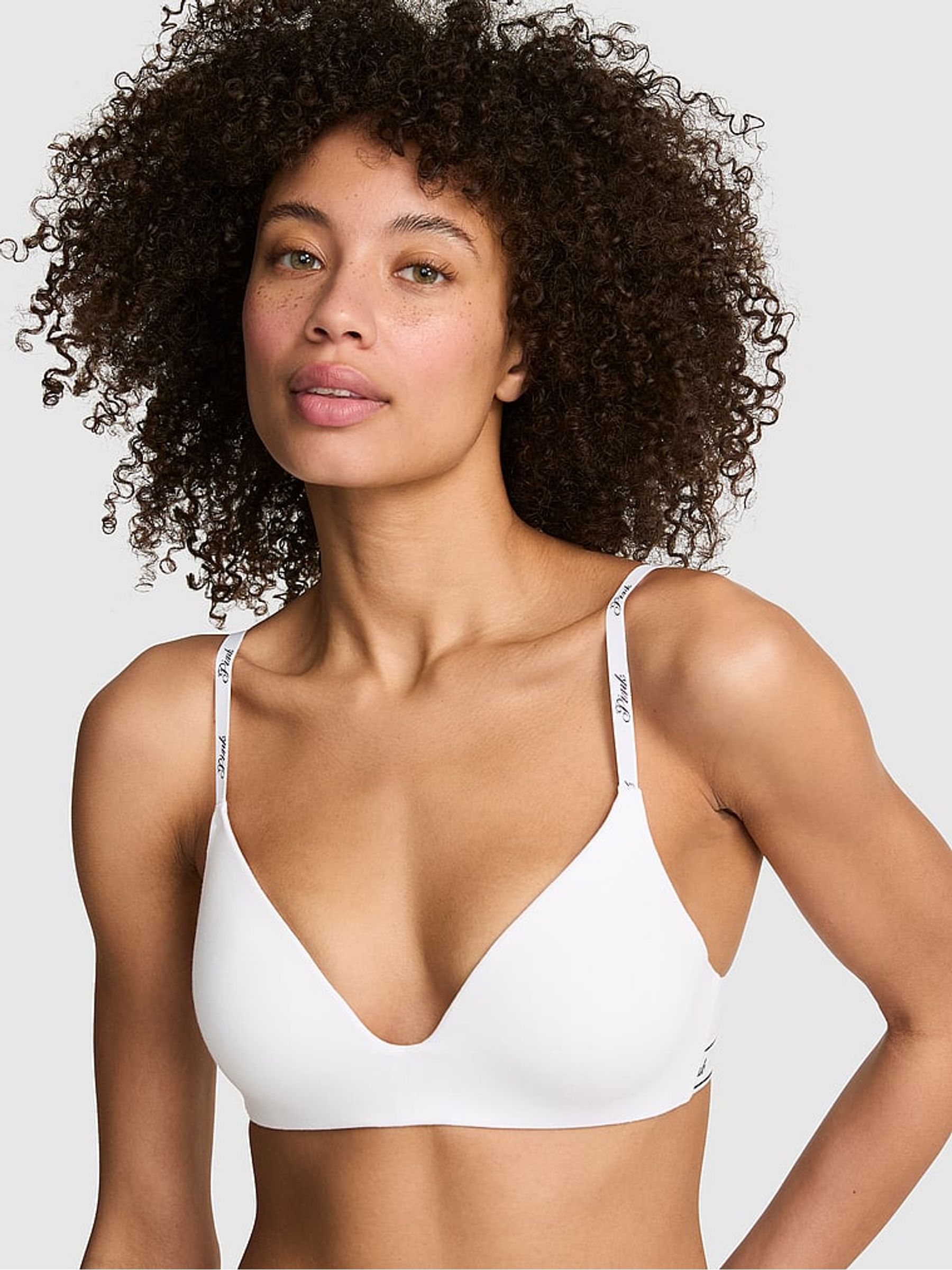 White Non Wired Push Up Logo Bra - Image 1 of 2