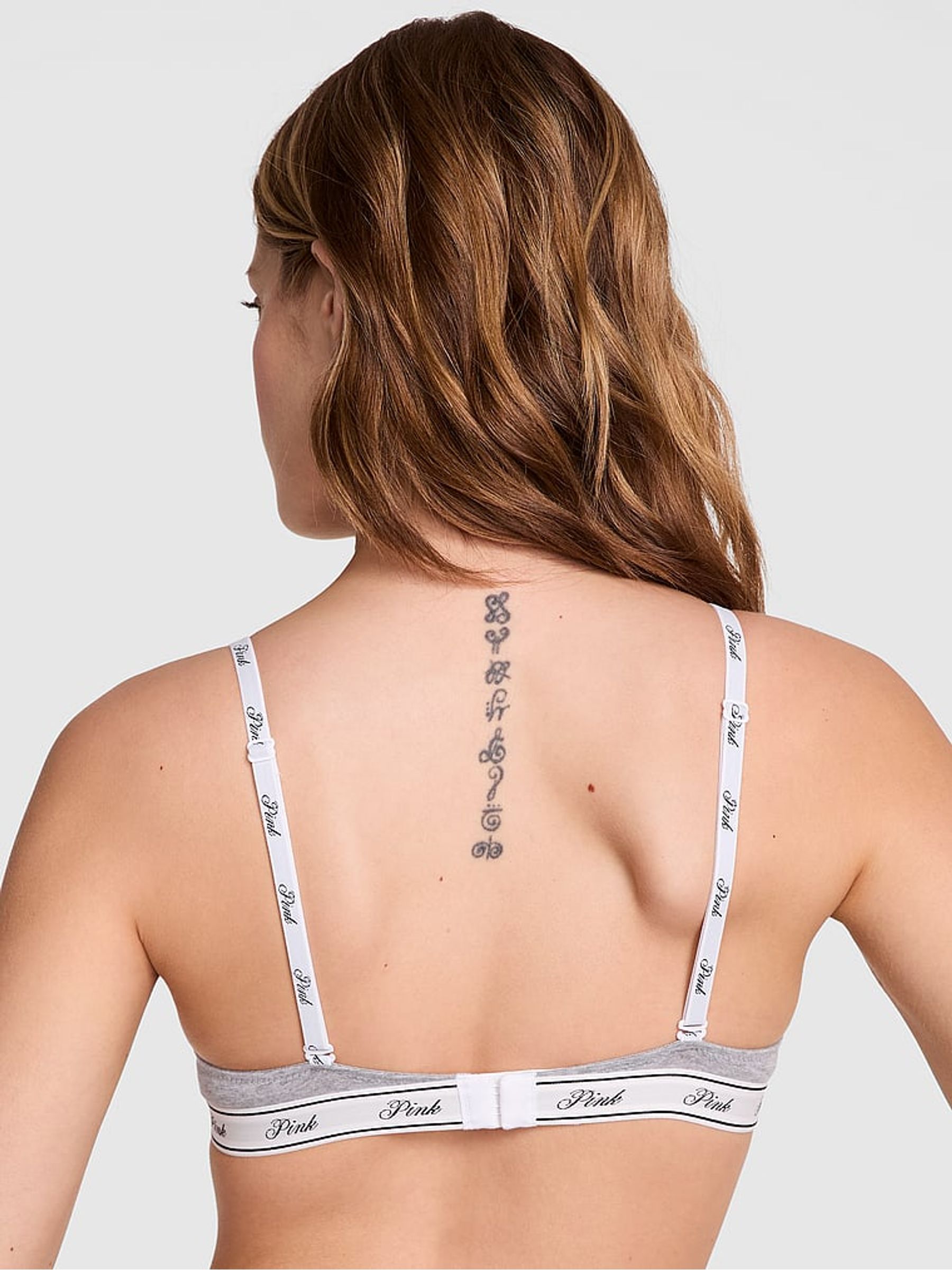 Medium Heather Grey Non Wired Lightly Lined Logo Bra - Image 2 of 2