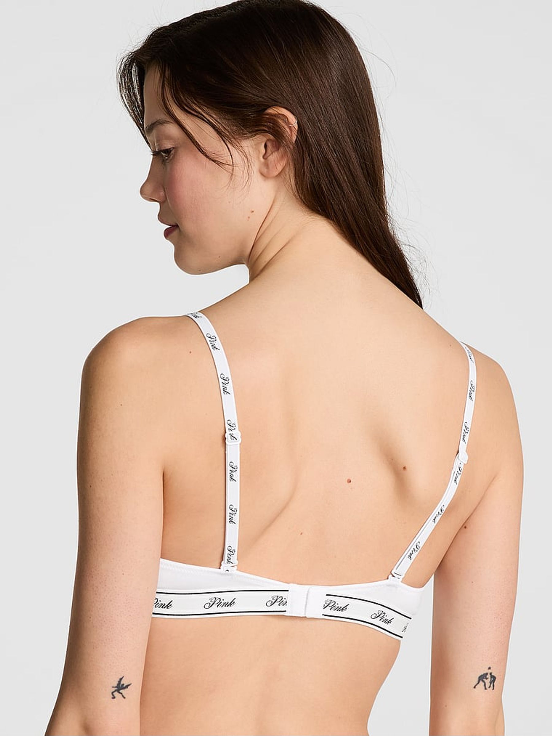 White Non Wired Lightly Lined Logo Bra - Image 2 of 2