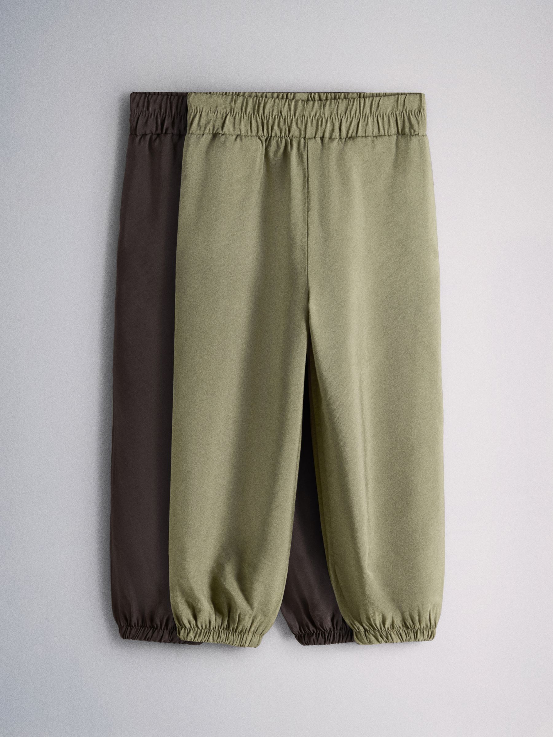 2 Pack Woven Balloon Trousers Brown/Green - Image 1 of 6 2 Pack Woven Balloon Trousers Brown/Green - Image 1 of 6