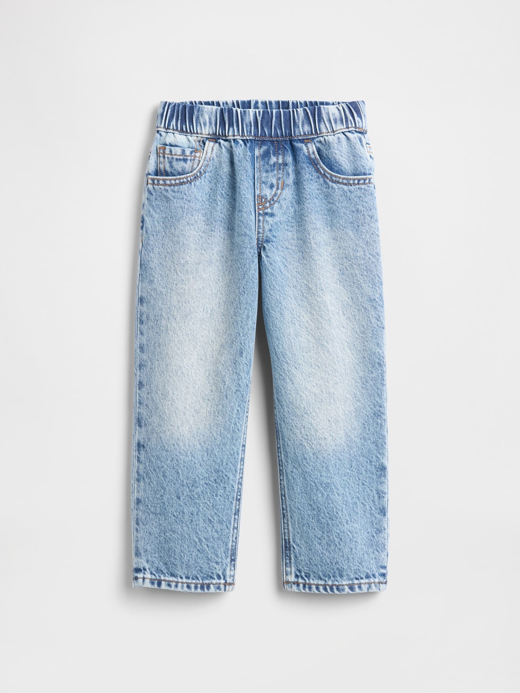 Mid Wash Pull On Baggy Jeans - Image 1 of 2