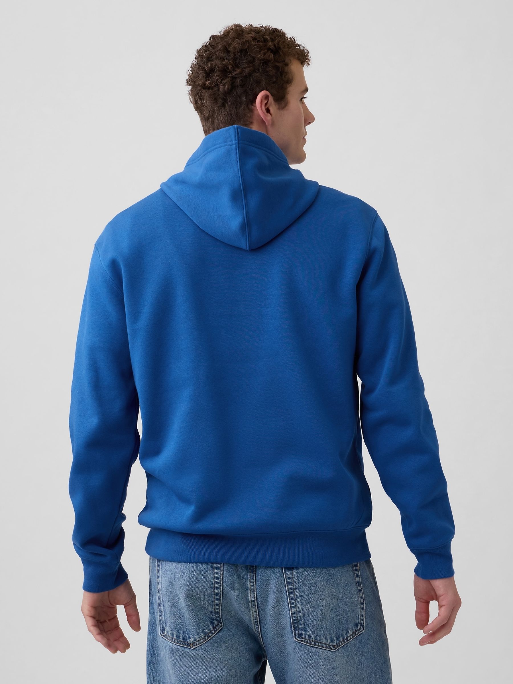 Blue Relaxed Mini-Logo Hoodie - Image 2 of 4 Blue Relaxed Mini-Logo Hoodie - Image 2 of 4