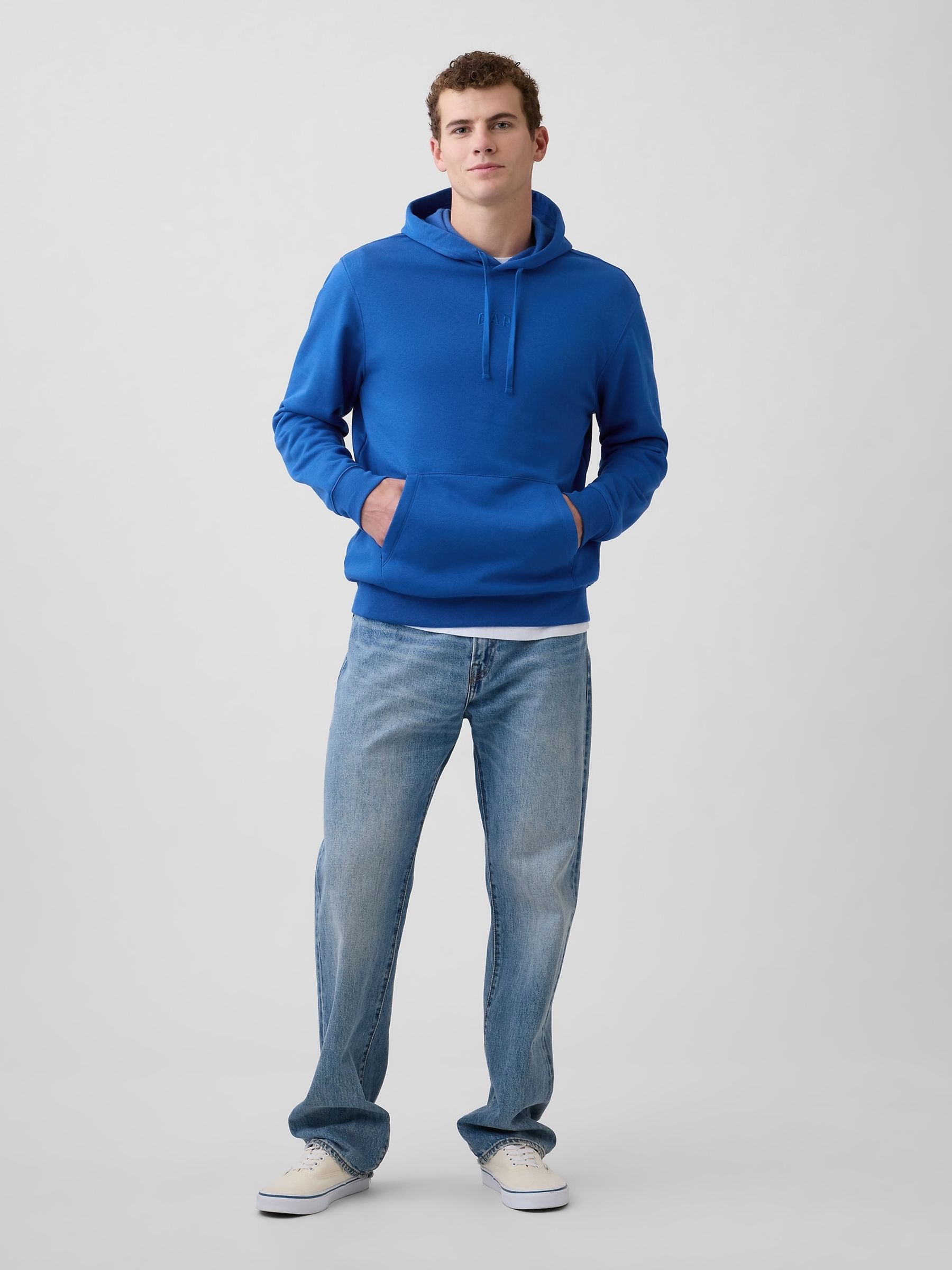 Blue Relaxed Mini-Logo Hoodie - Image 3 of 4