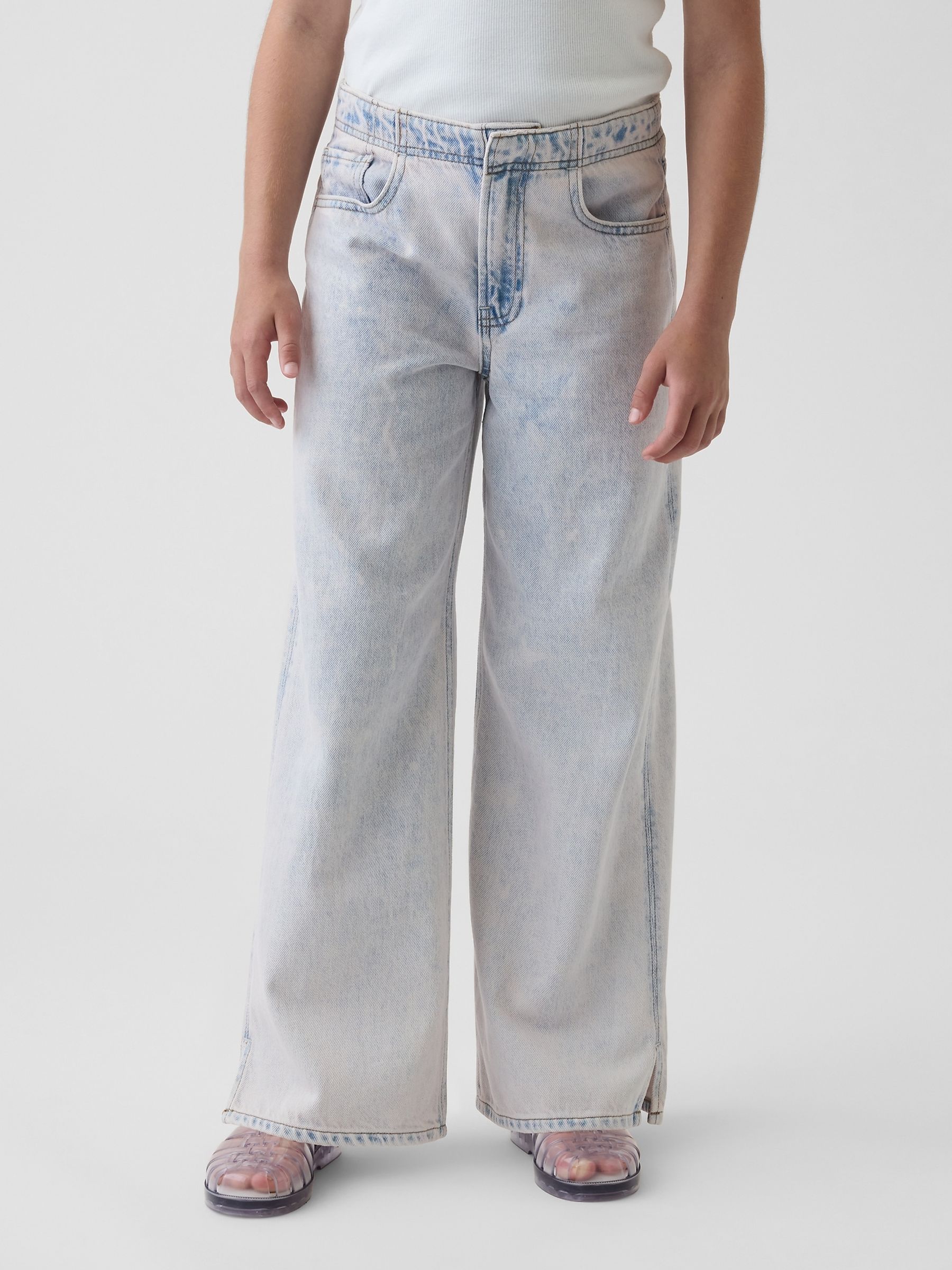 Light Wash Blue High Waisted Easy Horseshoe Jeans - Image 1 of 5