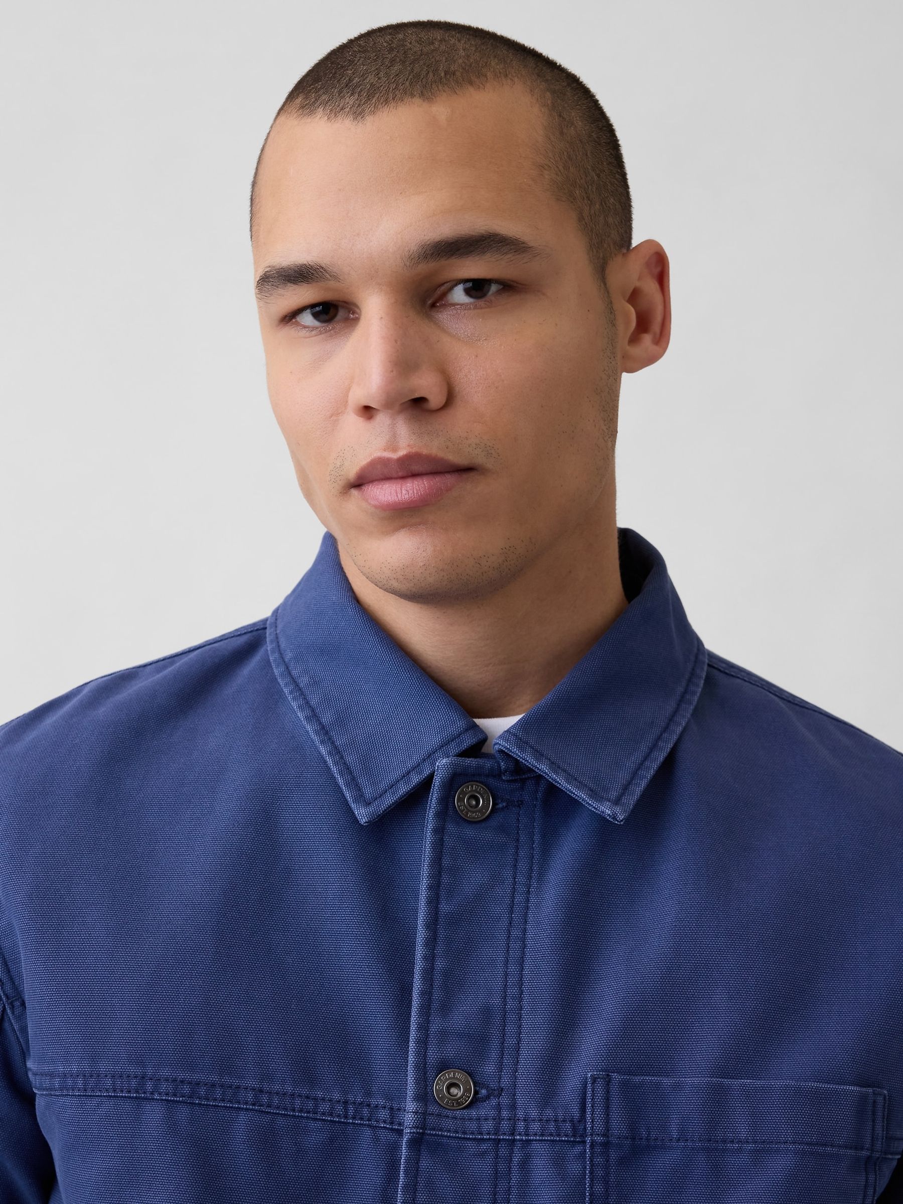 Blue Canvas Chore Jacket - Image 4 of 4