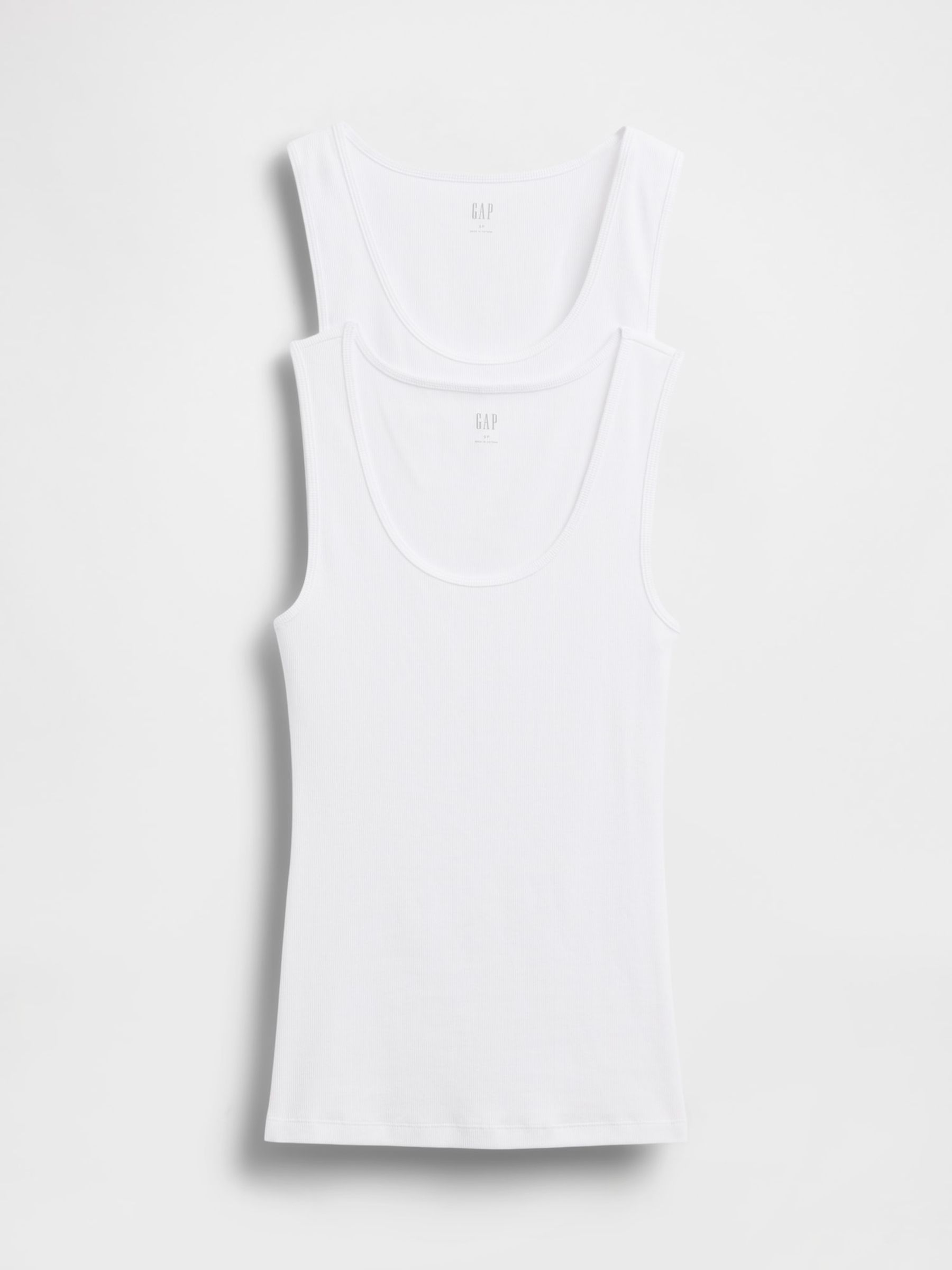 White Ribbed Vests 2 Pack - Image 1 of 3