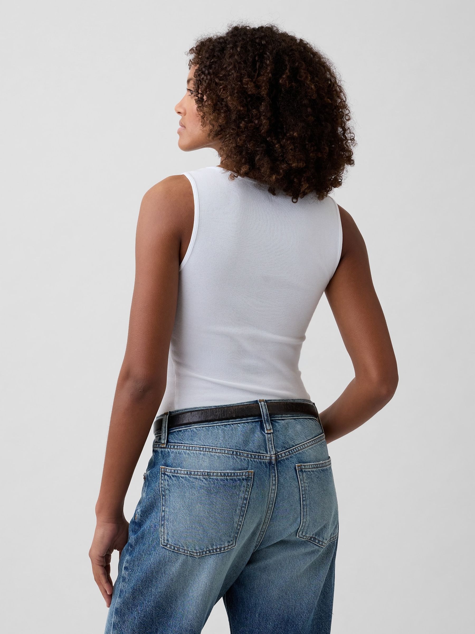 White Ribbed Vests 2 Pack - Image 3 of 3