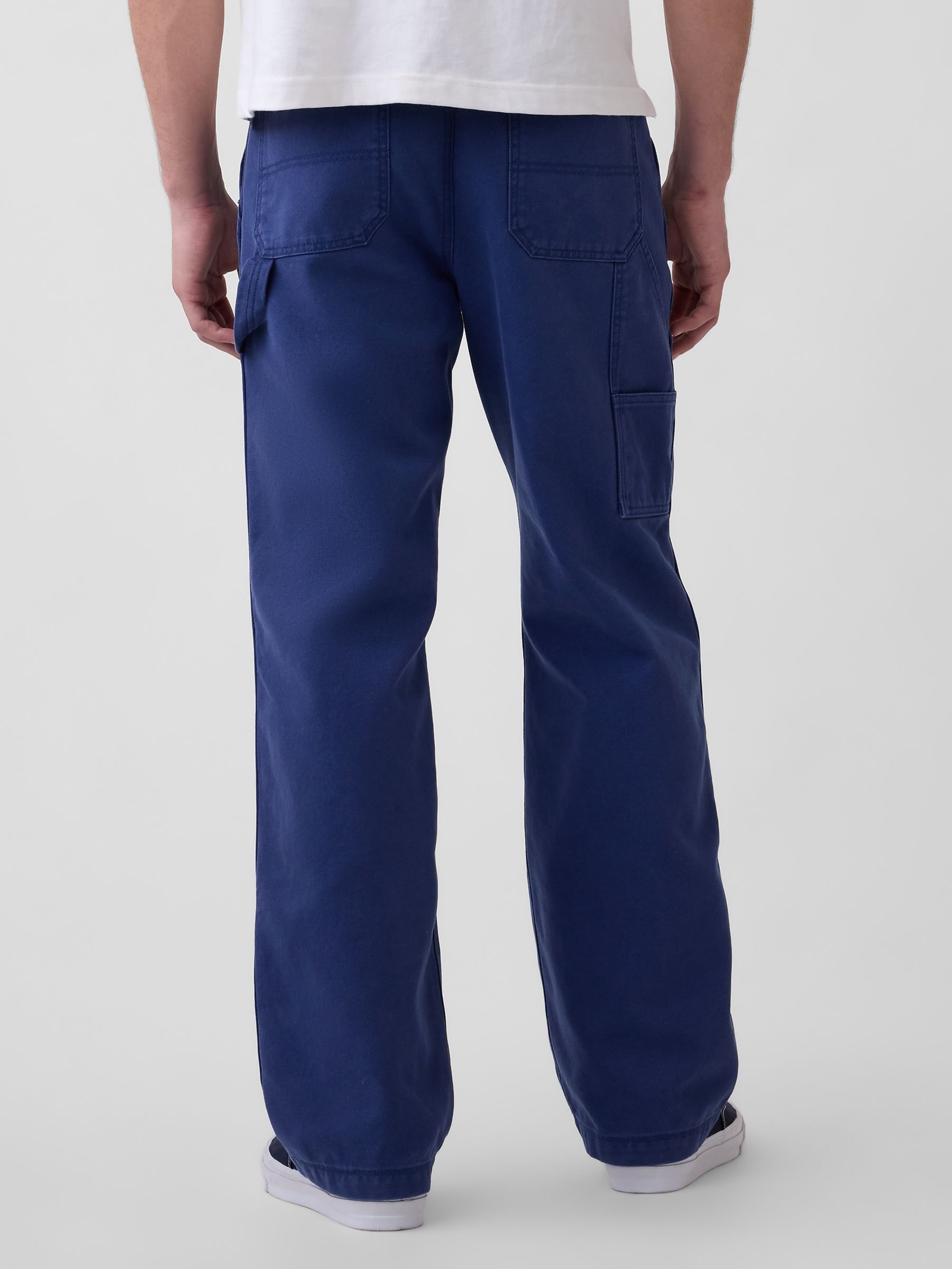 Blue 90s Loose Canvas Double-Knee Carpenter Trousers - Image 2 of 5 Blue 90s Loose Canvas Double-Knee Carpenter Trousers - Image 2 of 5