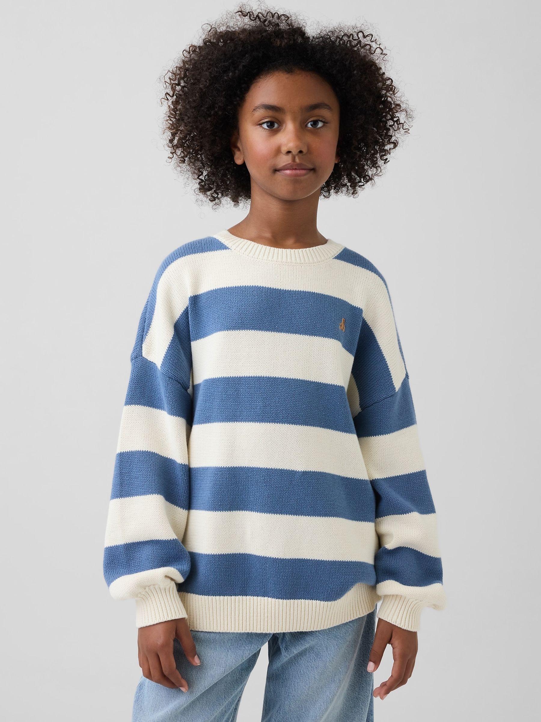 Blue stripe Oversized Longline Jumper - Image 1 of 5